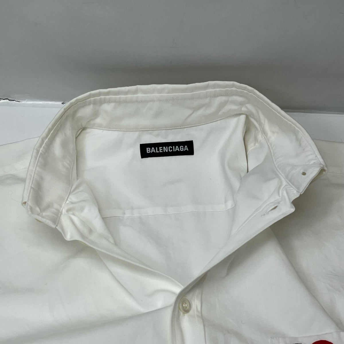 Balenciaga/半袖ｼｬﾂ/白/39/半袖ビッグシルエットコットンシャツ 39 622260 TIM39