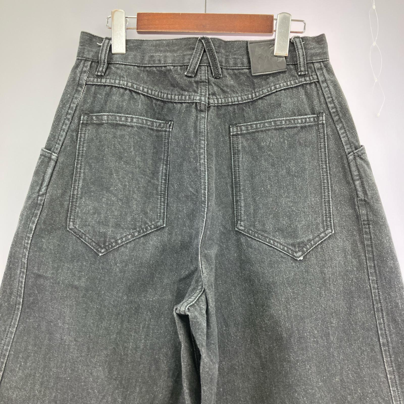 デニムパンツ simple project ワイド ブラック (M) M ブラック