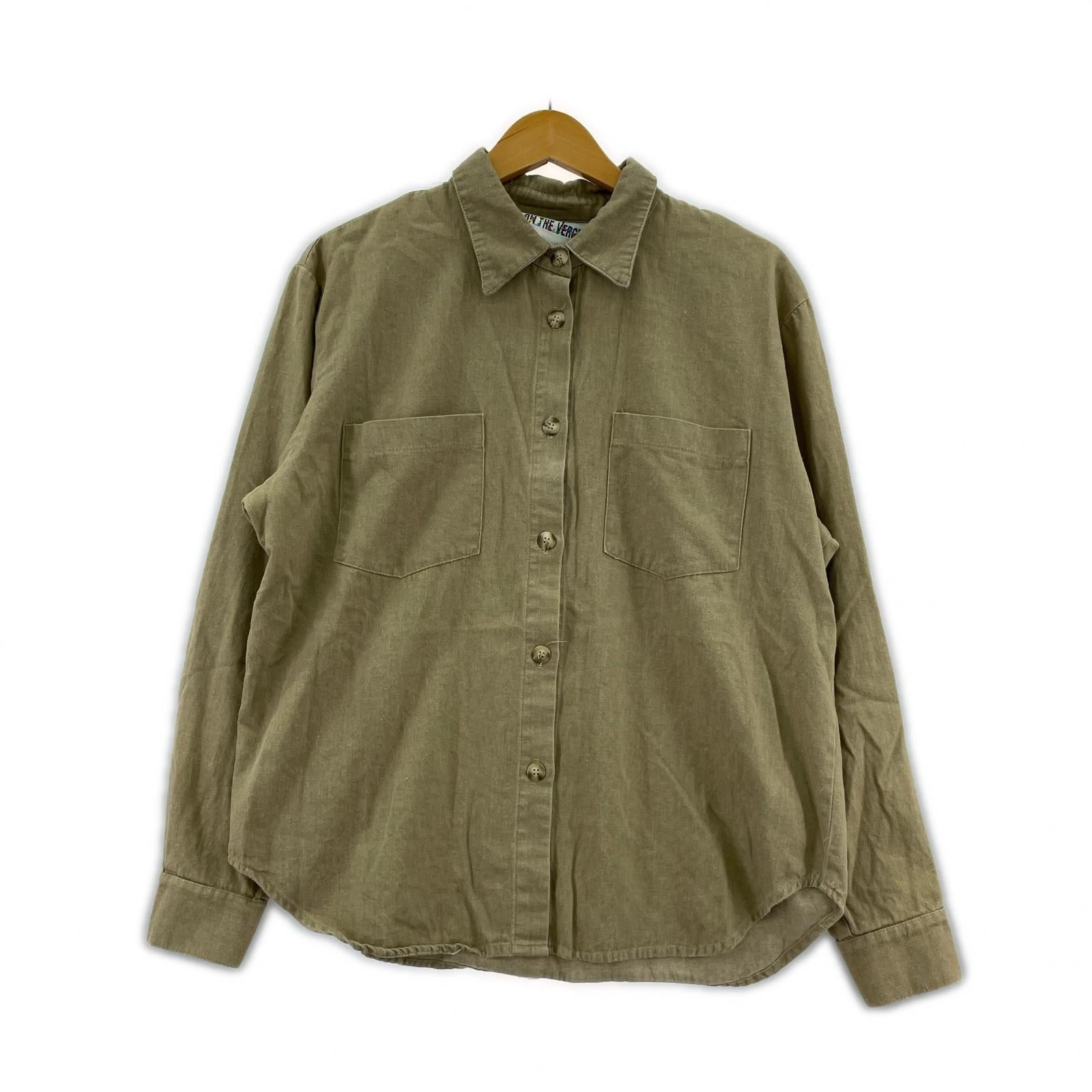 長袖シャツ KHK シャツ M カーキ