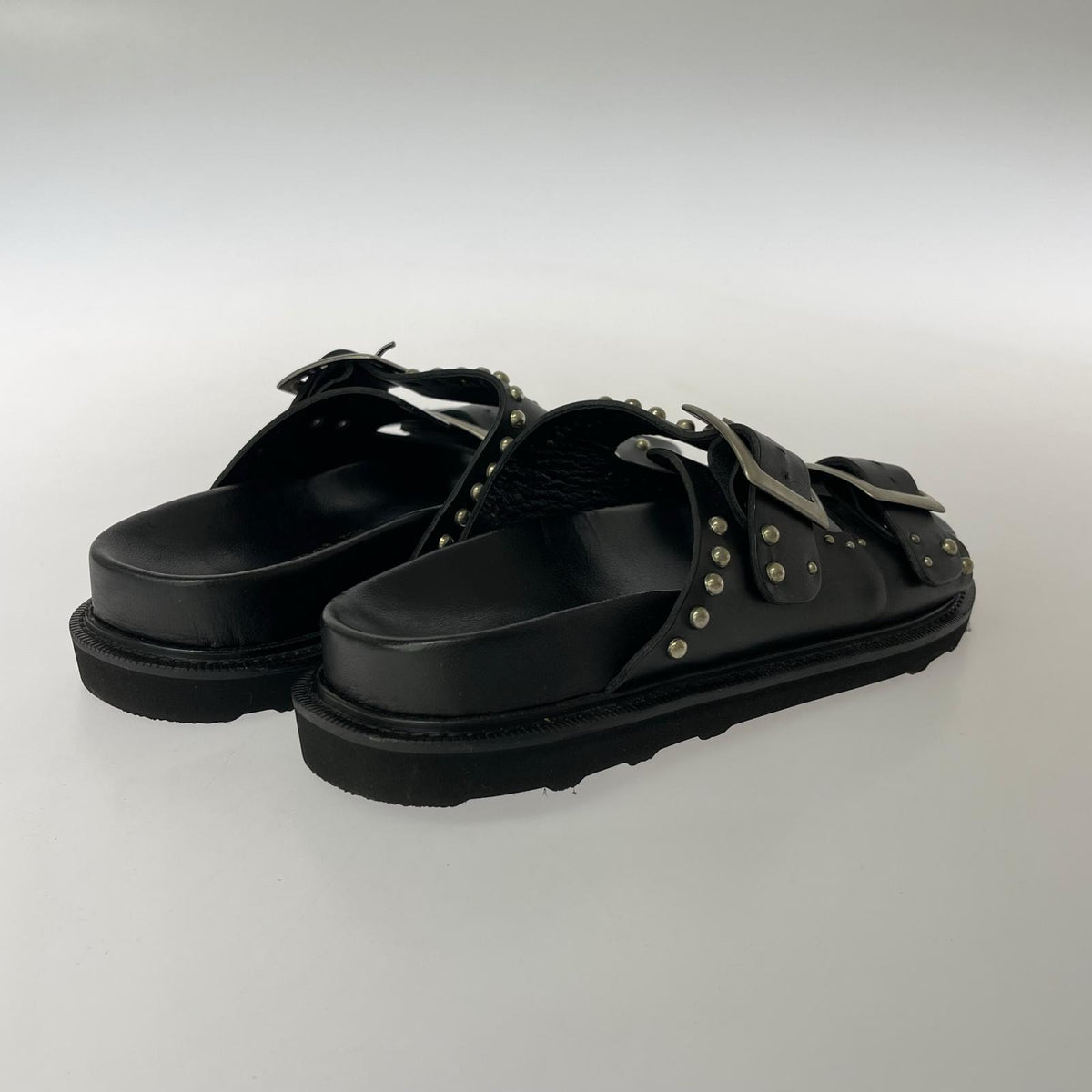 サンダル CANINADO×HTC DOUBLESTRAP SANDAL スタッズ サンダル 黒 ブラック