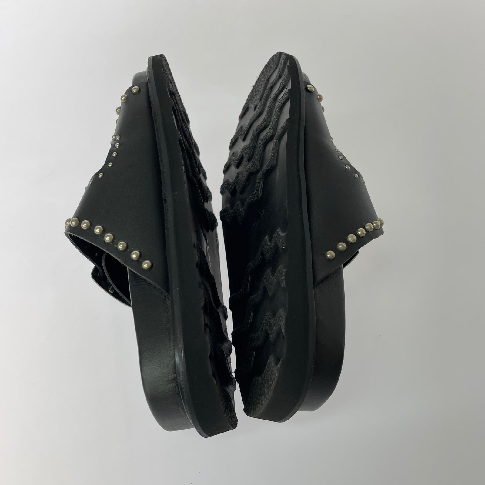 サンダル CANINADO×HTC DOUBLESTRAP SANDAL スタッズ サンダル 黒 ブラック