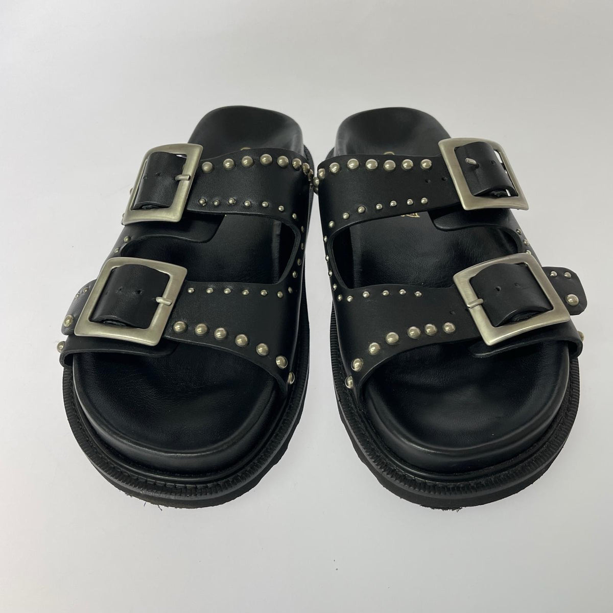 サンダル CANINADO×HTC DOUBLESTRAP SANDAL スタッズ サンダル 黒 ブラック
