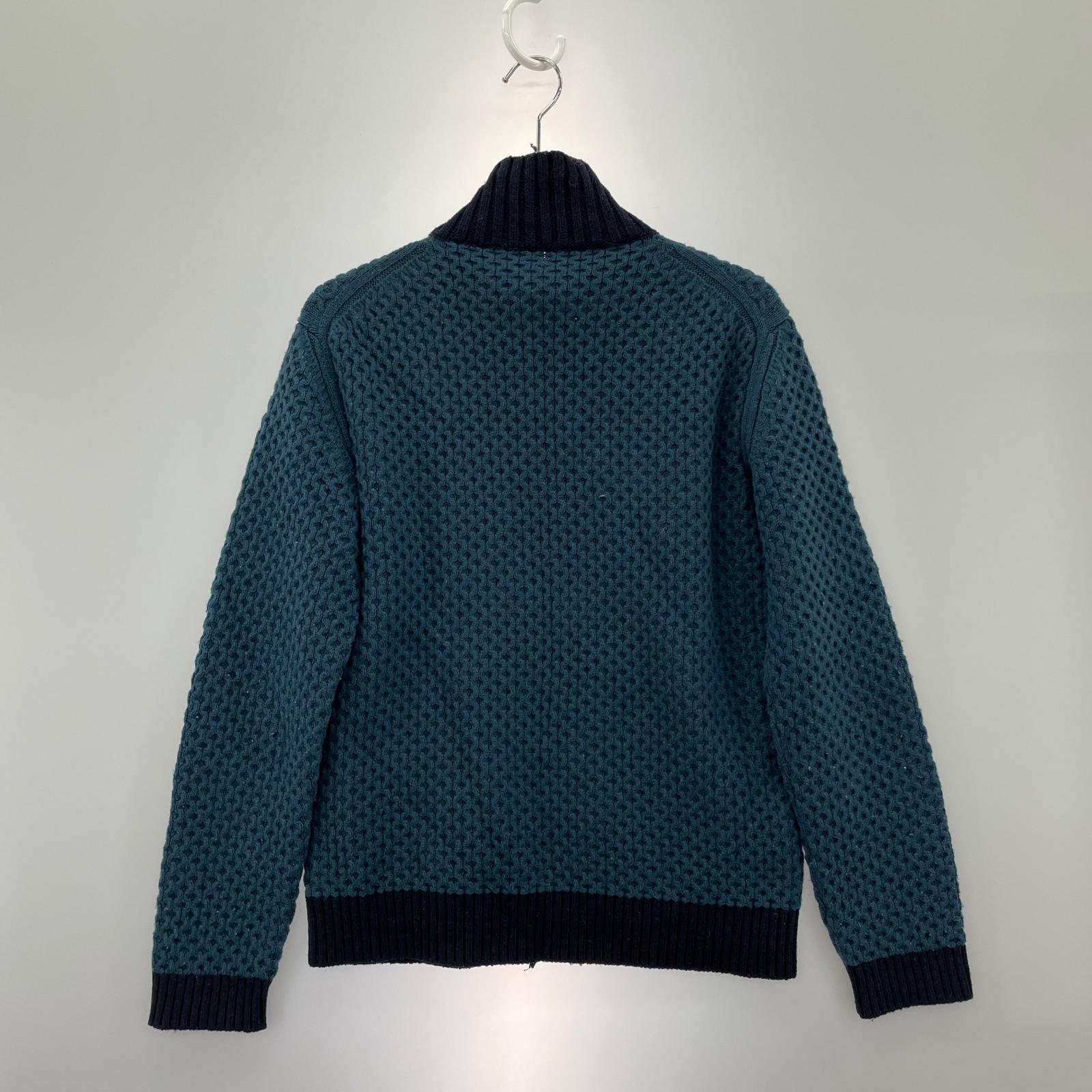 ニット ﾌﾙｼﾞｯﾌﾟﾆｯﾄｼﾞｬｹｯﾄ BLU S ネイビー