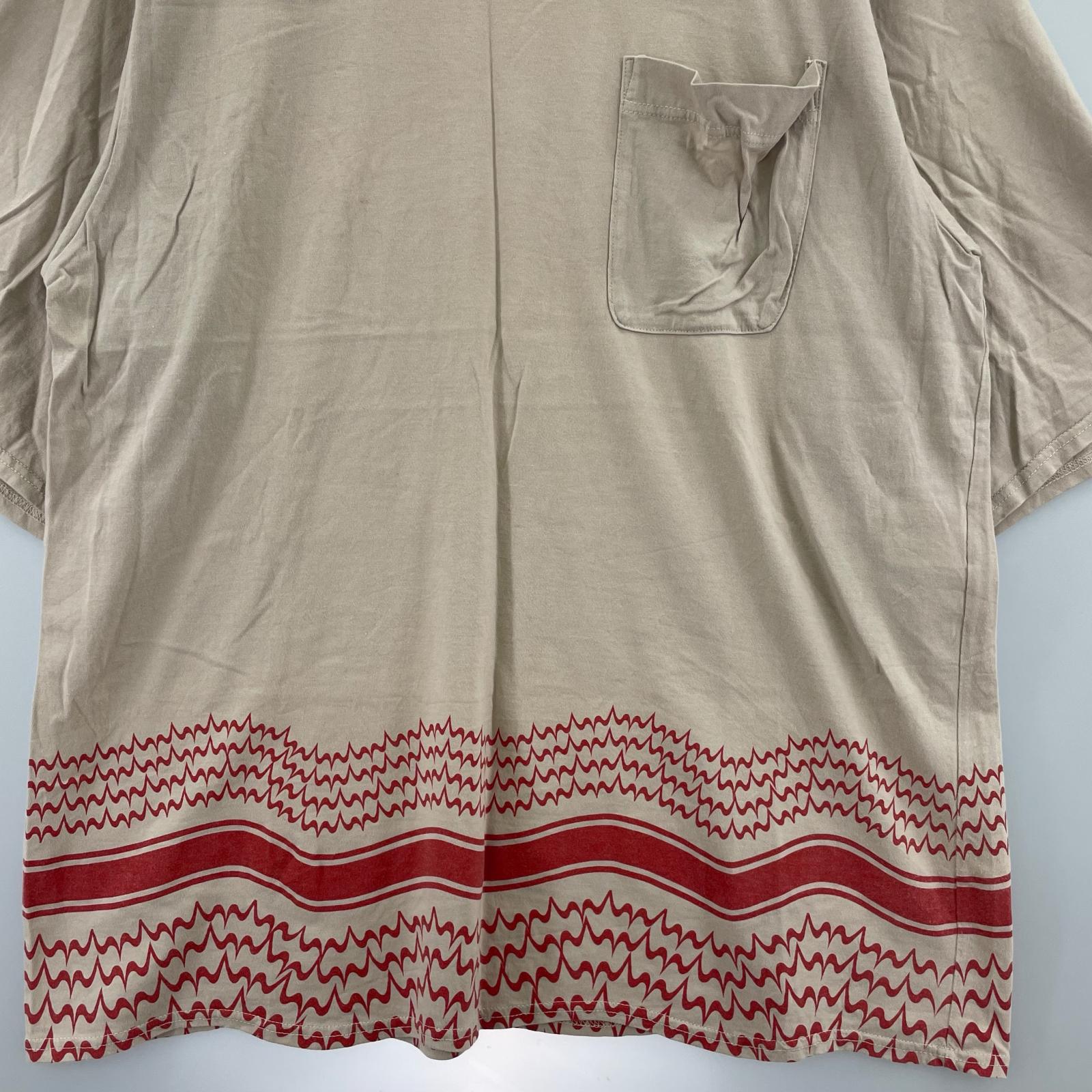 半袖Ｔシャツ 裾アフガンプリント Languid PK TEE 2 BEG 2 ベージュ