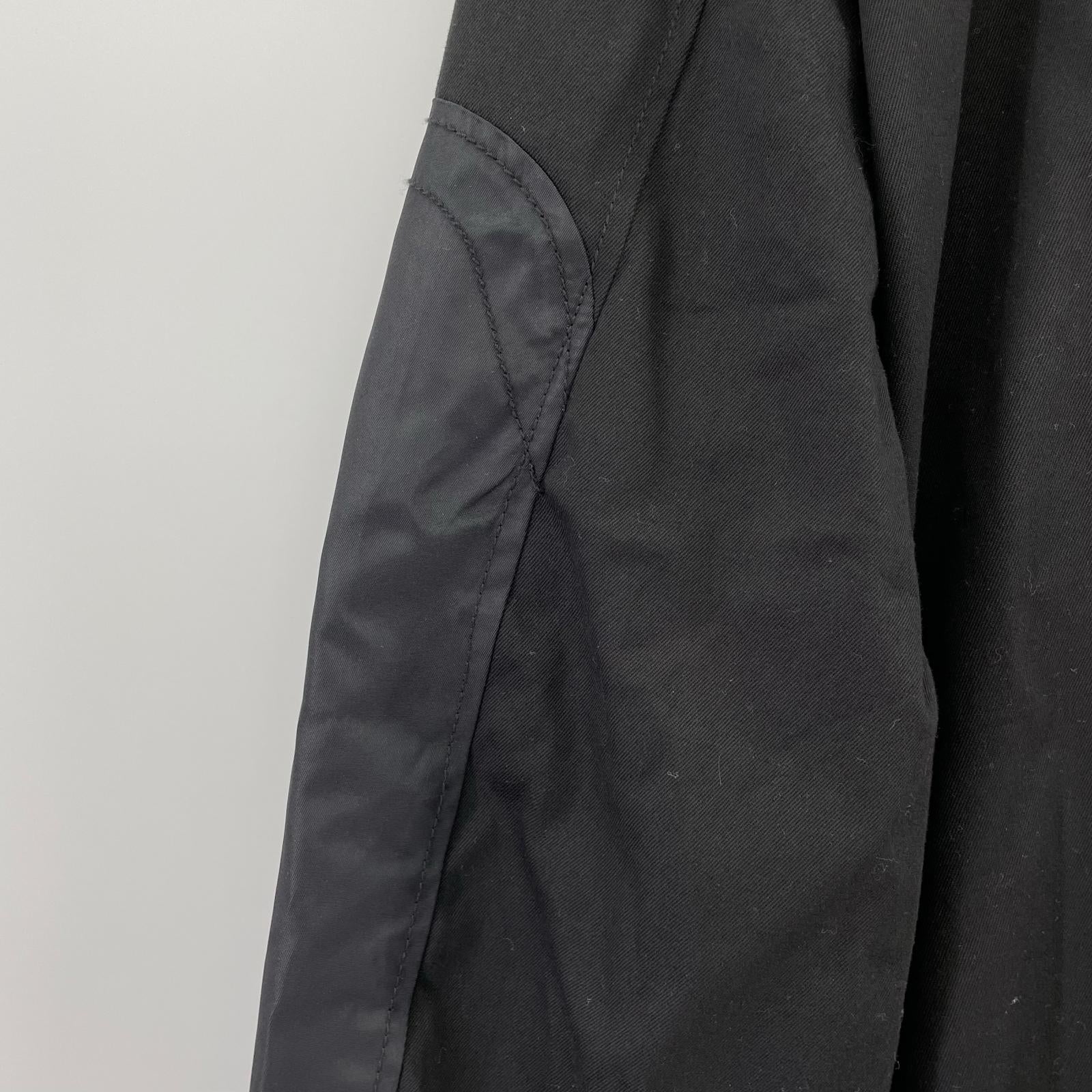 ジャケット コットンジップアップブルゾン 黒 (L) L ブラック
