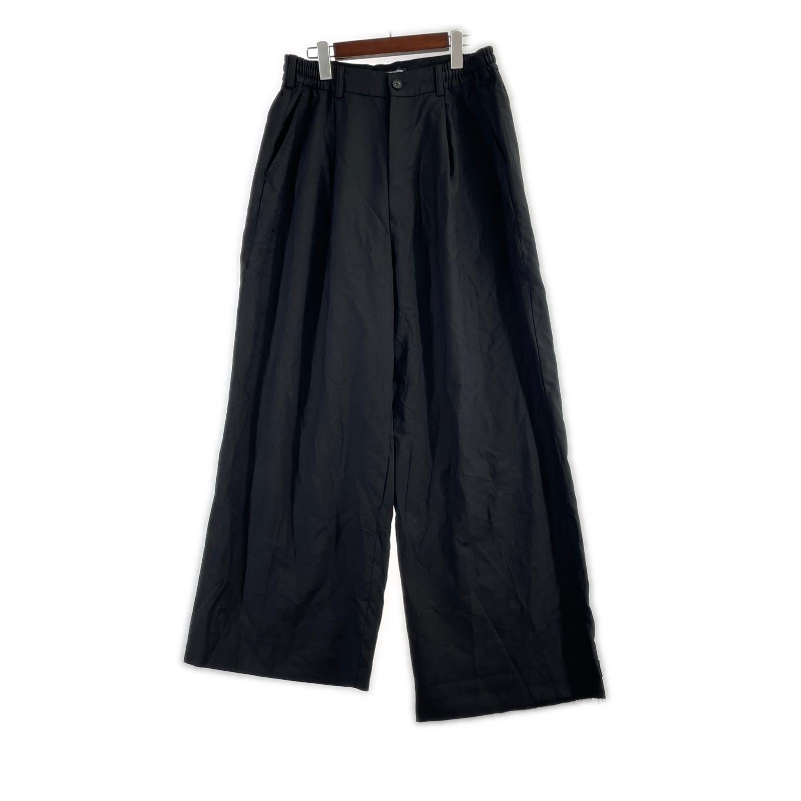 パンツ HOMME 24AW ウールワイドスラックス M M ブラック