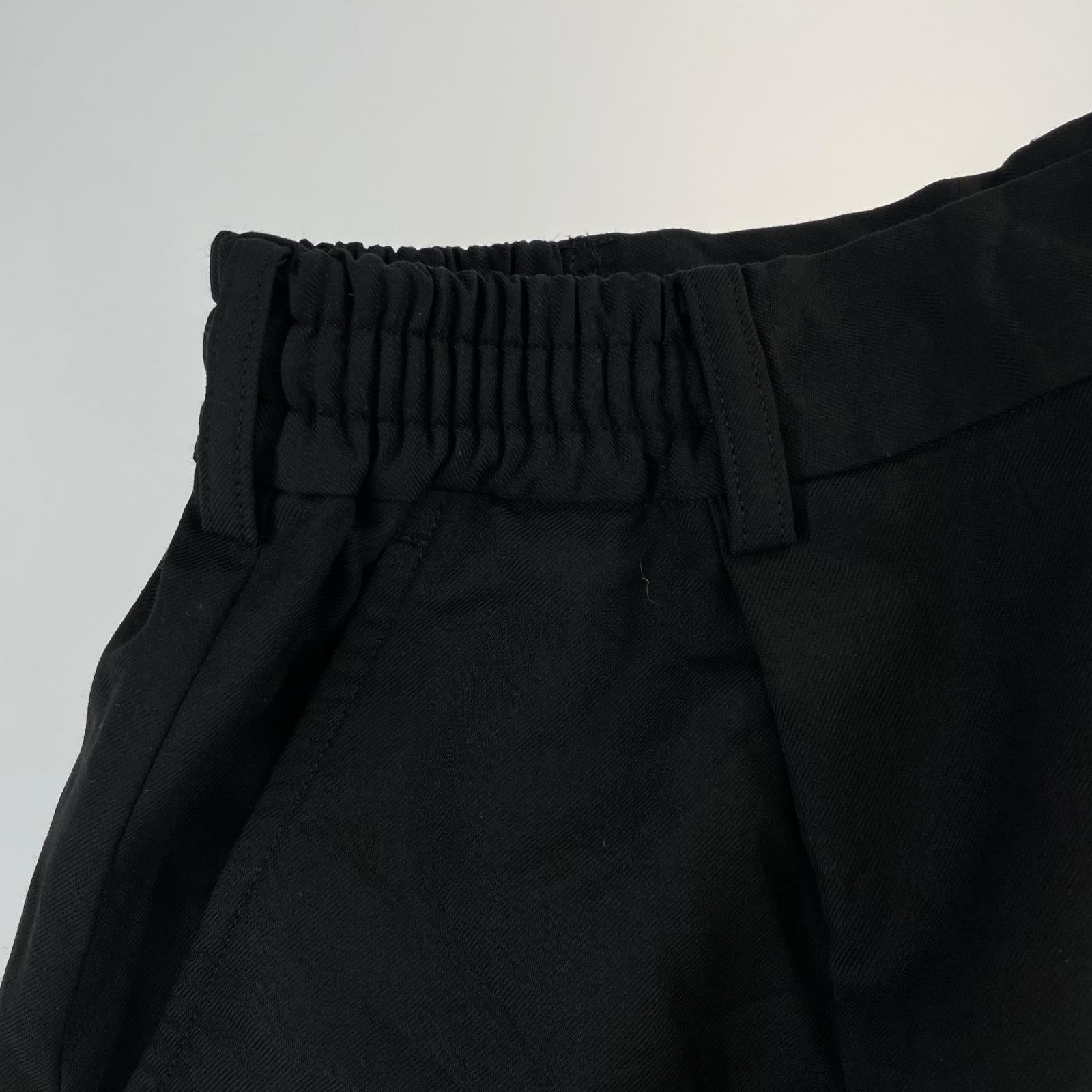 パンツ HOMME 24AW ウールワイドスラックス M M ブラック