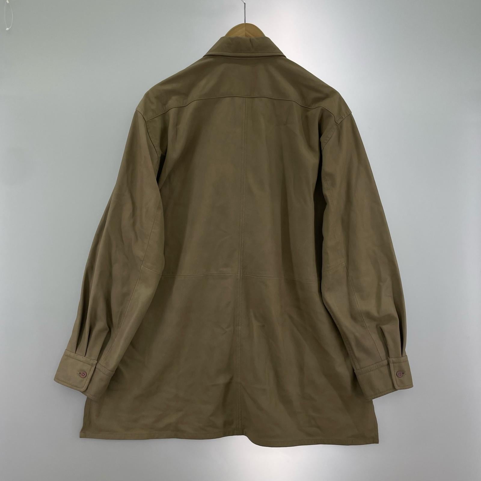 長袖シャツ LETHAER PULLOVER SHIRTS　M M ブラウン