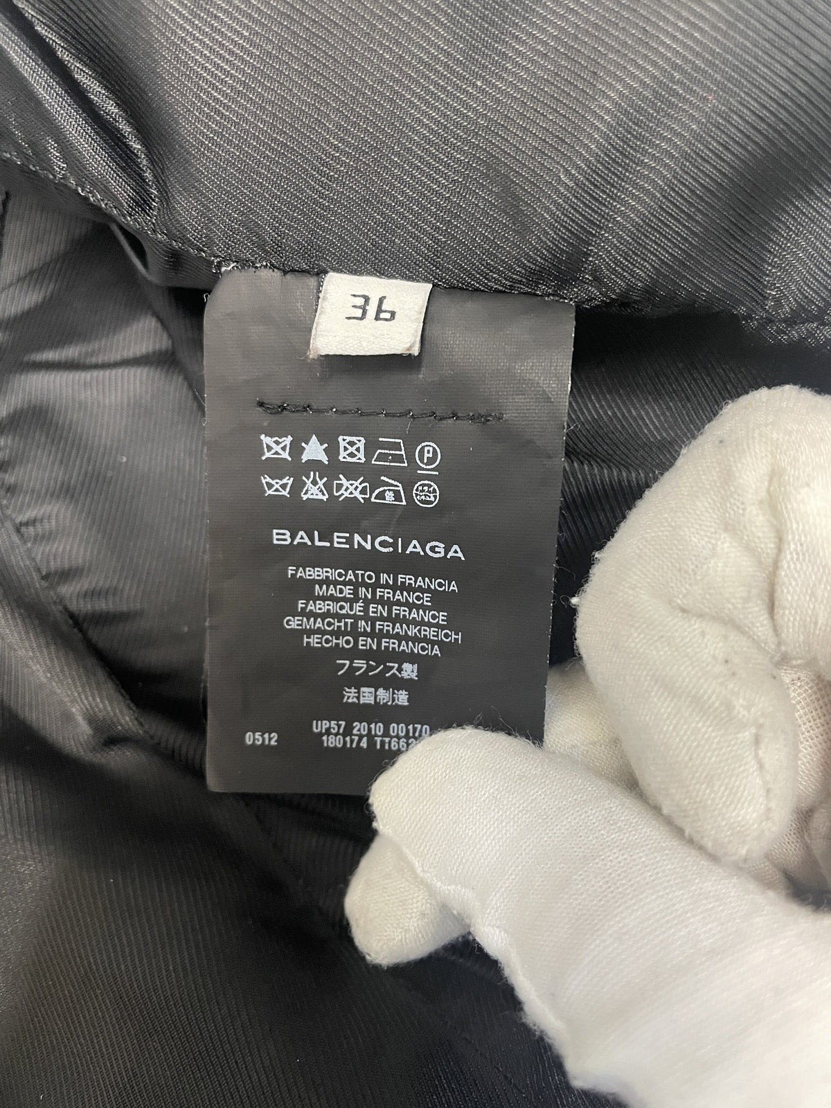 BALENCIAGA ニコラ期 ラムレザー ダブルライダース 36 黒 180174