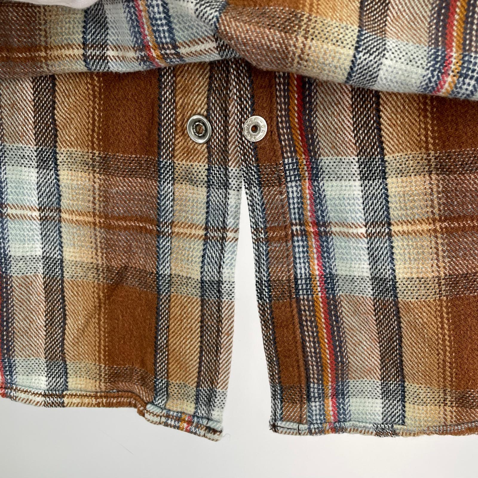 長袖シャツ 70S~ Wrangler ウエスタンシャツ チェック ブラウン (M) M ブラウン