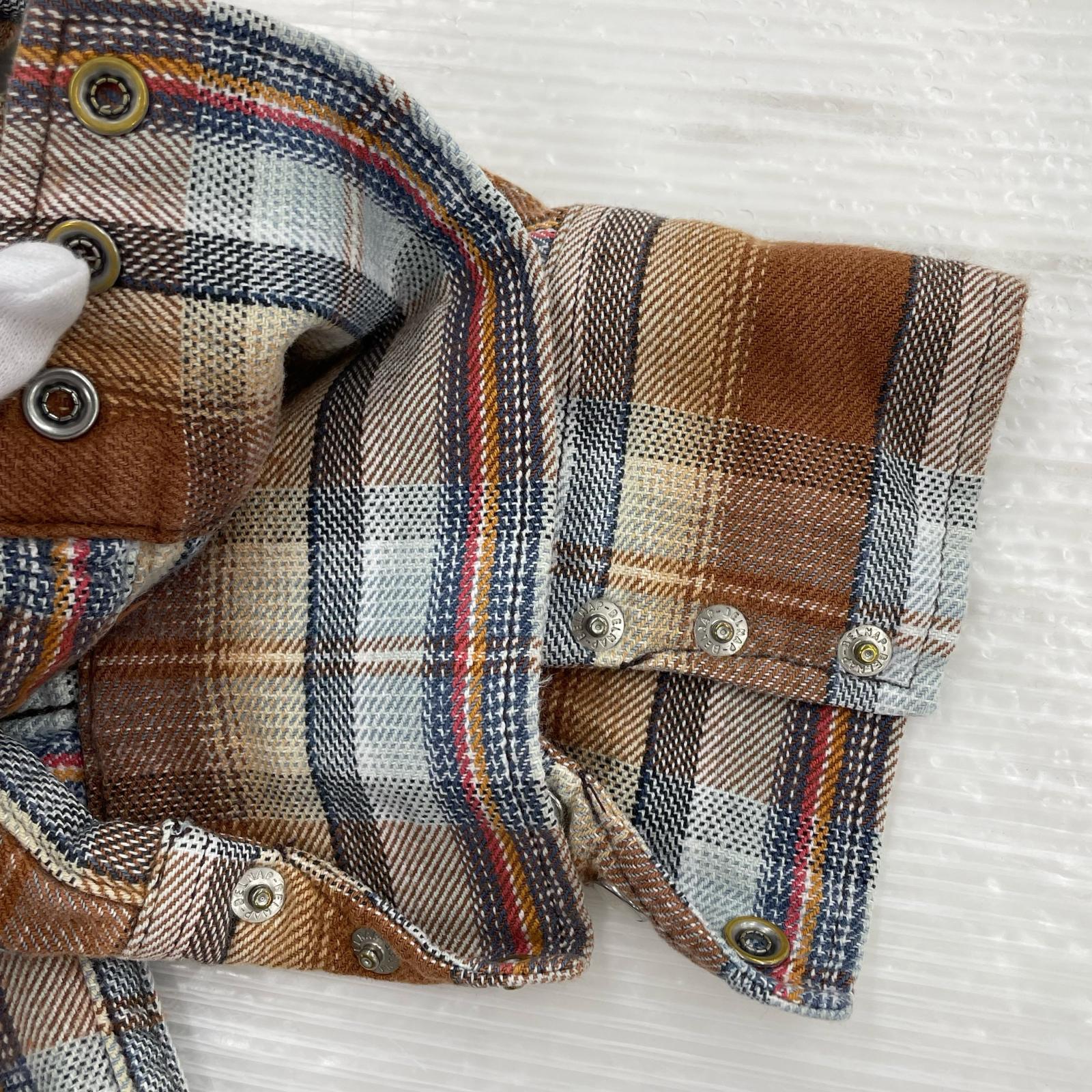 長袖シャツ 70S~ Wrangler ウエスタンシャツ チェック ブラウン (M) M ブラウン