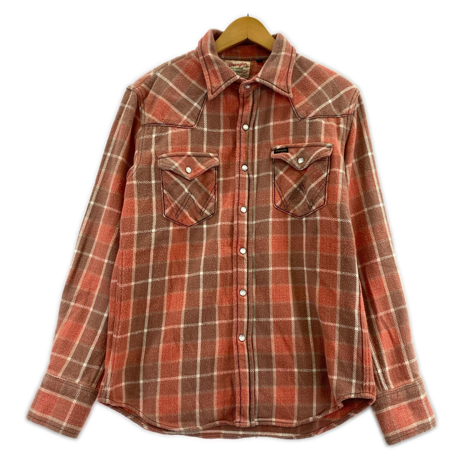 長袖シャツ 70S~ Wrangler ウエスタンシャツ チェック ピンク (M) M