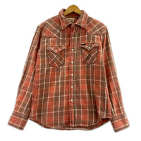 長袖シャツ 70S~ Wrangler ウエスタンシャツ チェック ピンク (M) M