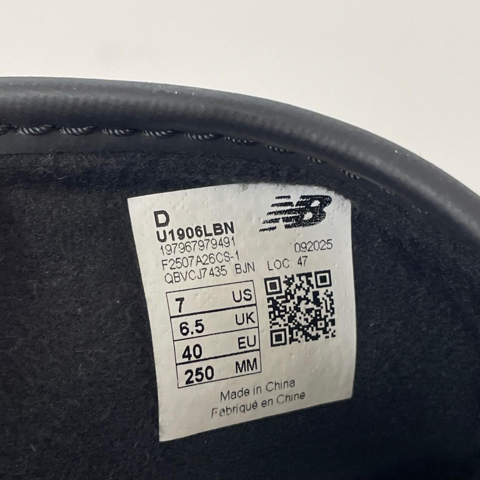 スニーカー U1906LBN 25cm 25cm (US7 UK6 1/2 EU40) ブラック