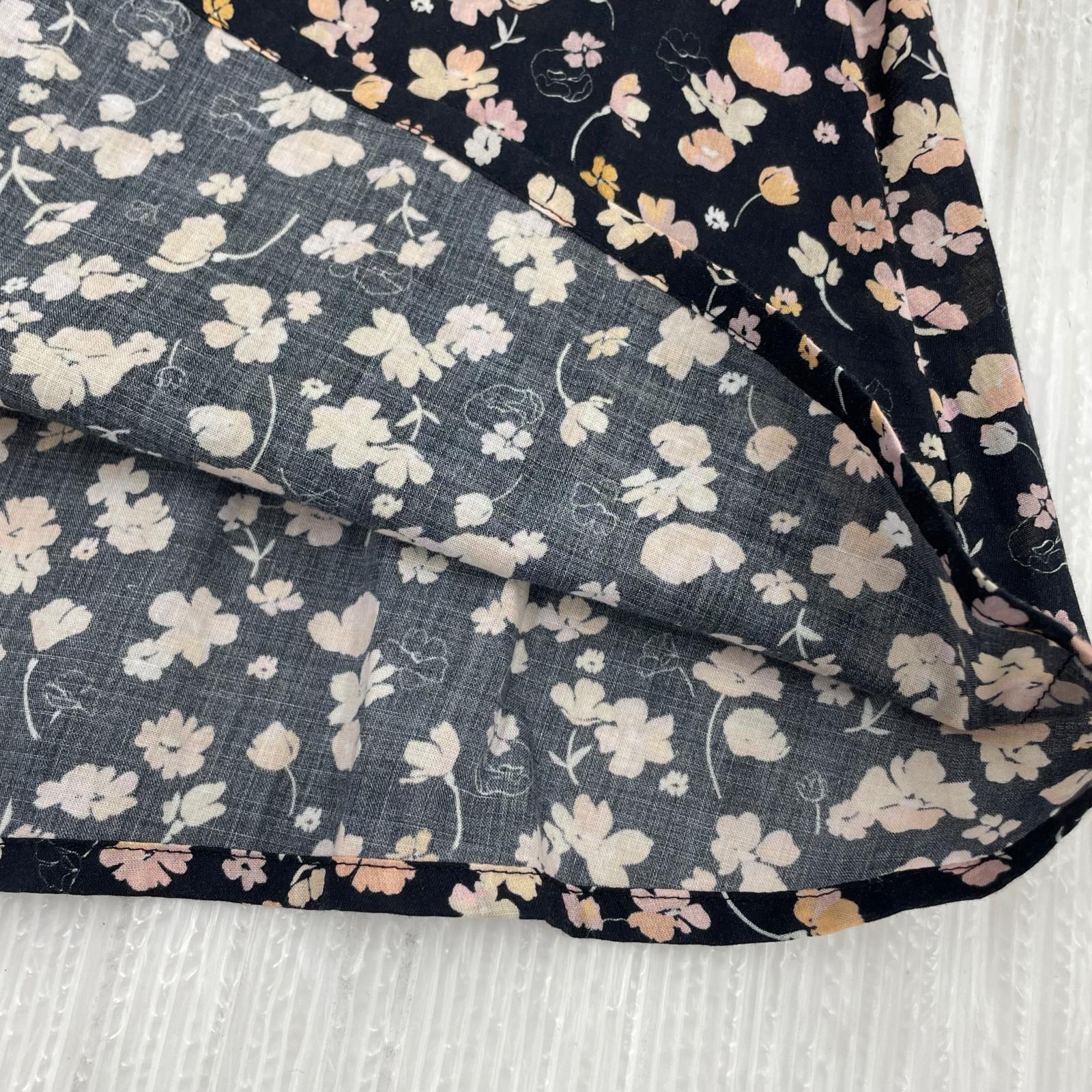長袖Ｔシャツ MERLETTE 花柄ブラウス 黒 マルチカラー