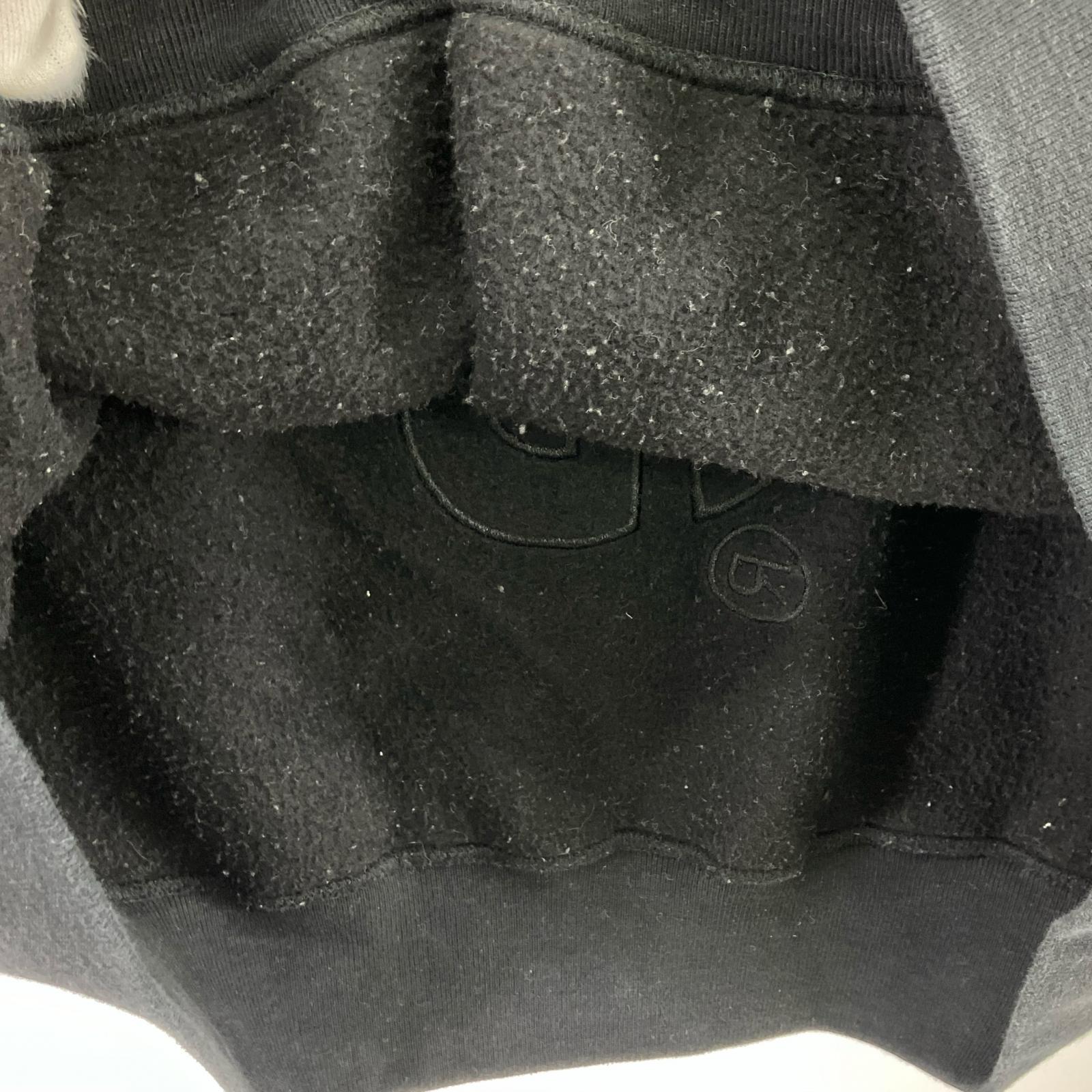 パーカー satin applique hooded sweatshirt（XL） ブラック