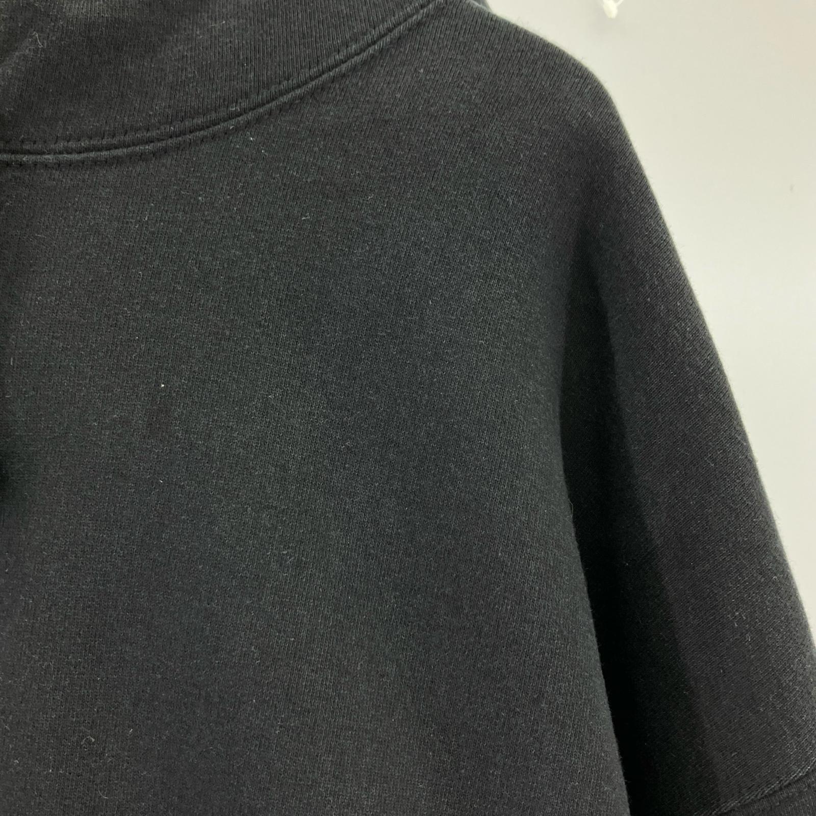 パーカー satin applique hooded sweatshirt（XL） ブラック