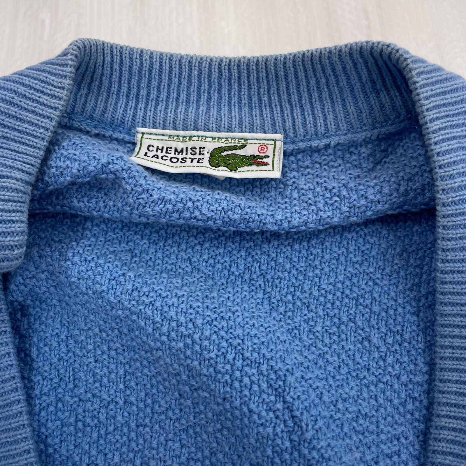 カーディガン VINTAGE CHEMISE フランス製 青 3 ブルー