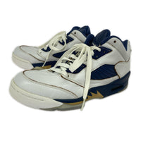 スニーカー AIR JORDAN 5 LOW NAVY/GOLD 25.0cm 25cm (US7 UK6 1/2 EU40) ホワイト