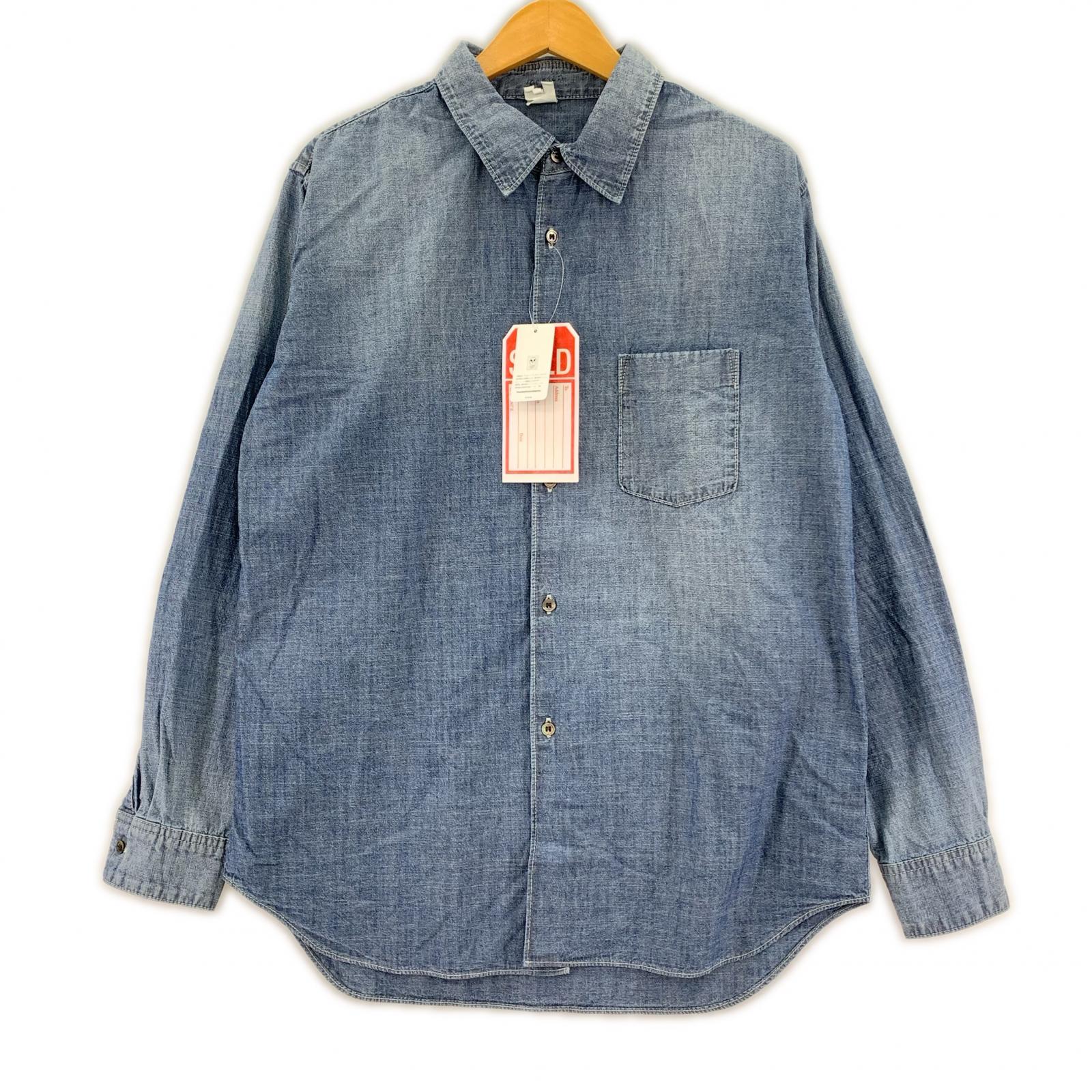 長袖シャツ MickeyMouse Chambray shirt M ブルー