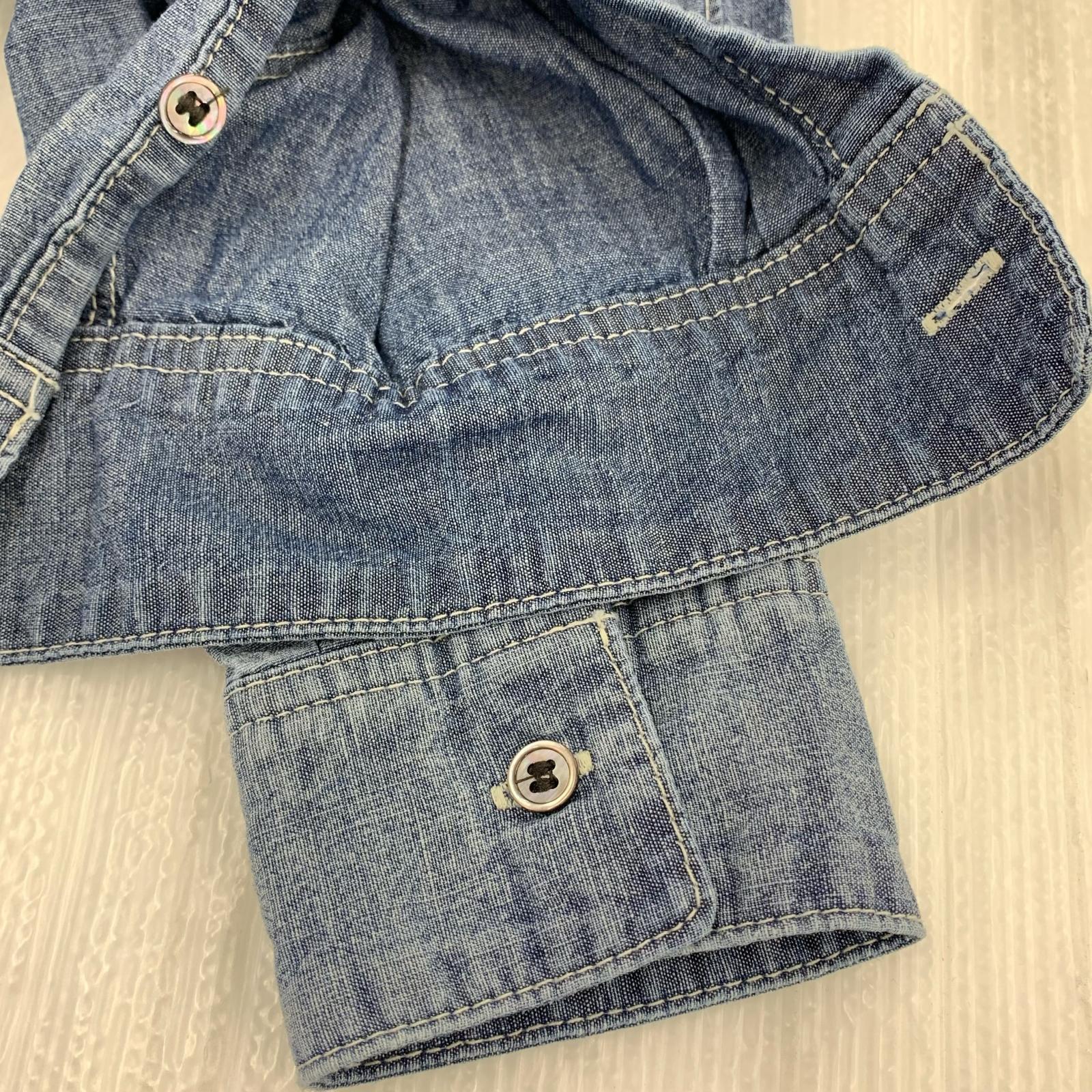 長袖シャツ MickeyMouse Chambray shirt M ブルー