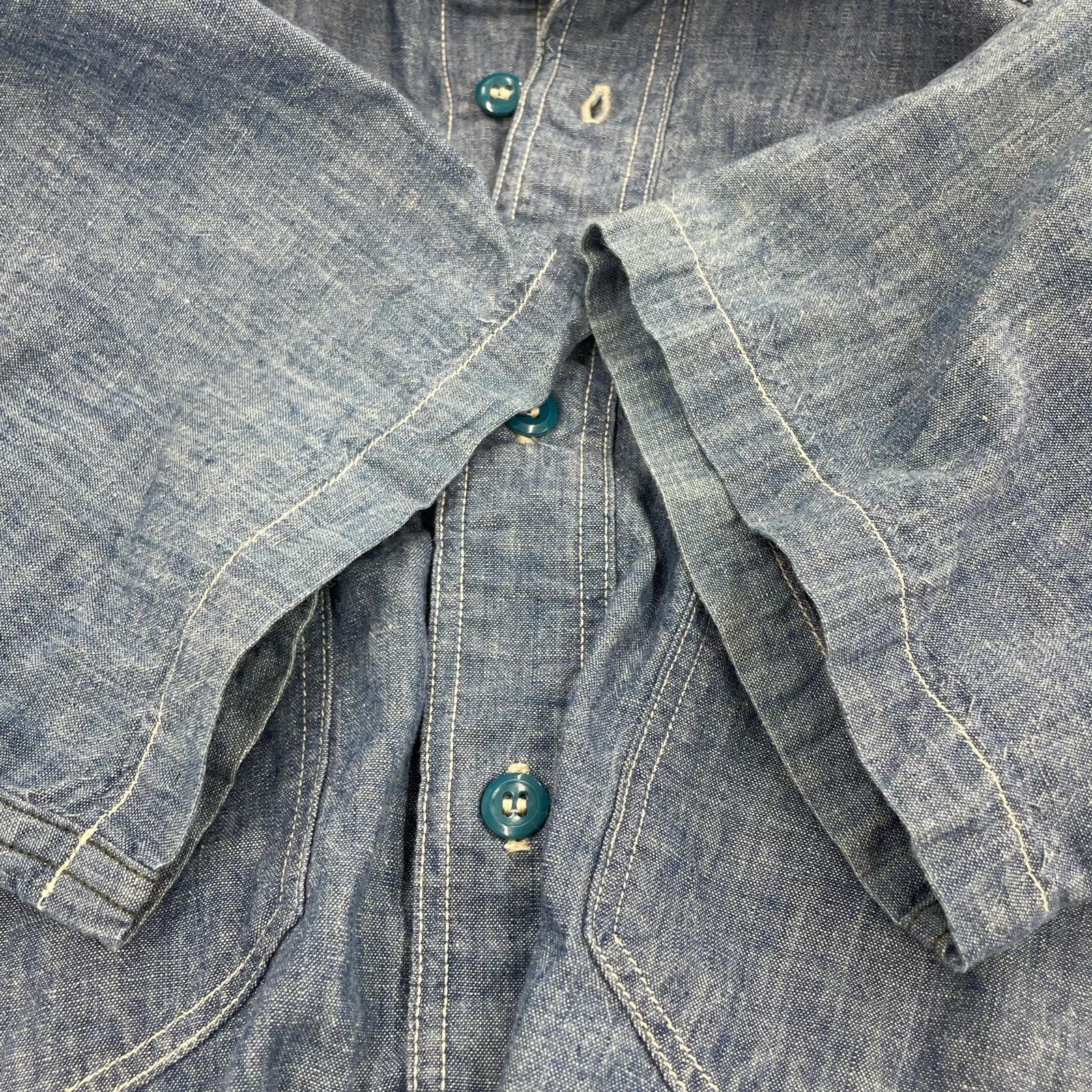 半袖シャツ USN S/S ミリタリーシャンブレーシャツ