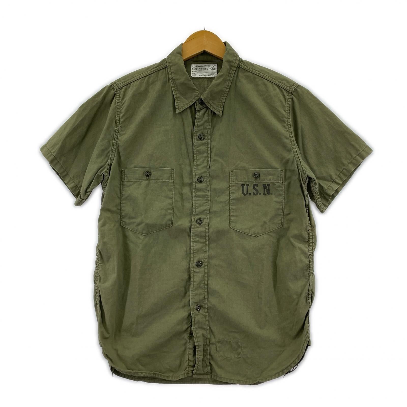 半袖シャツ USN S/S ミリタリーシャツ OLIVE