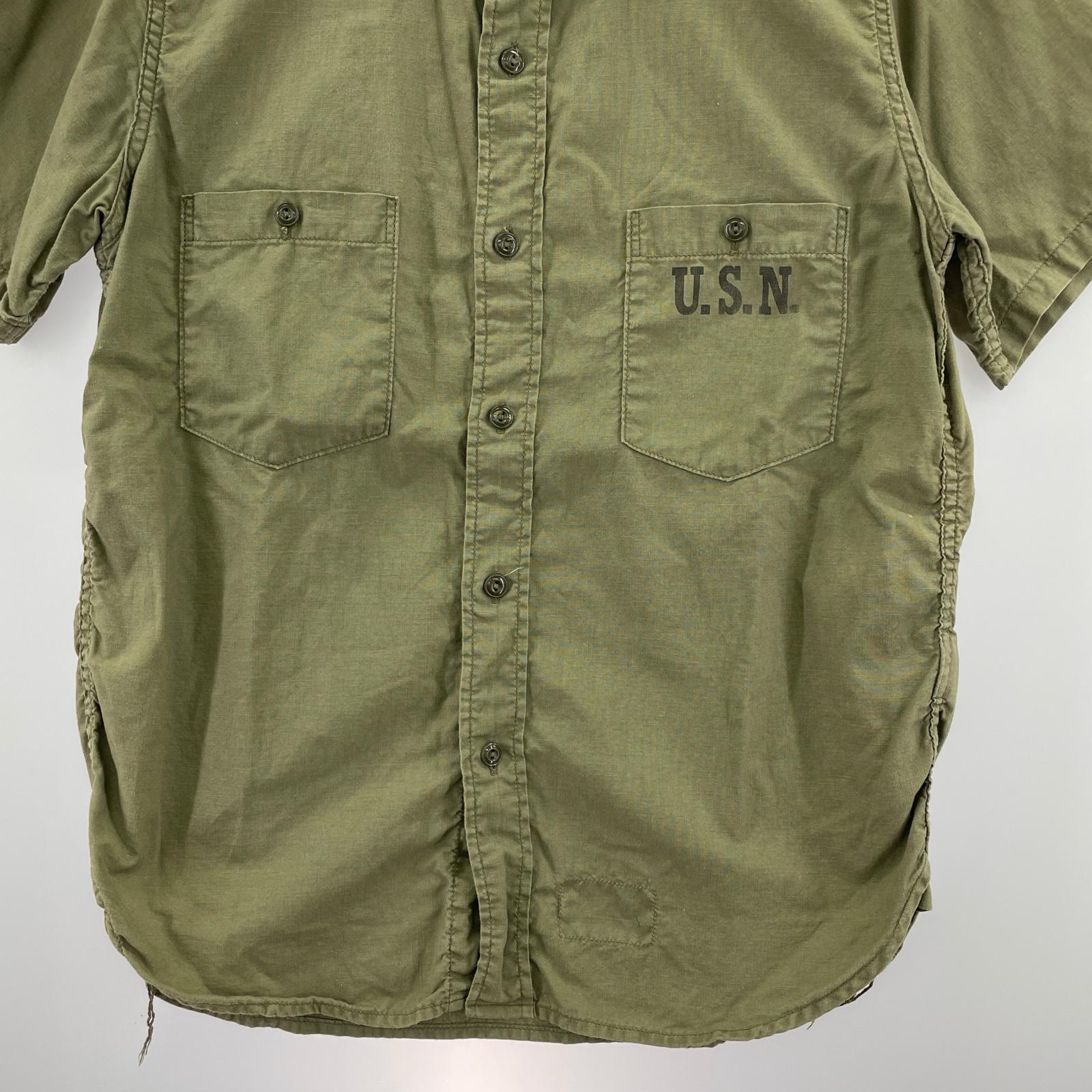 半袖シャツ USN S/S ミリタリーシャツ OLIVE