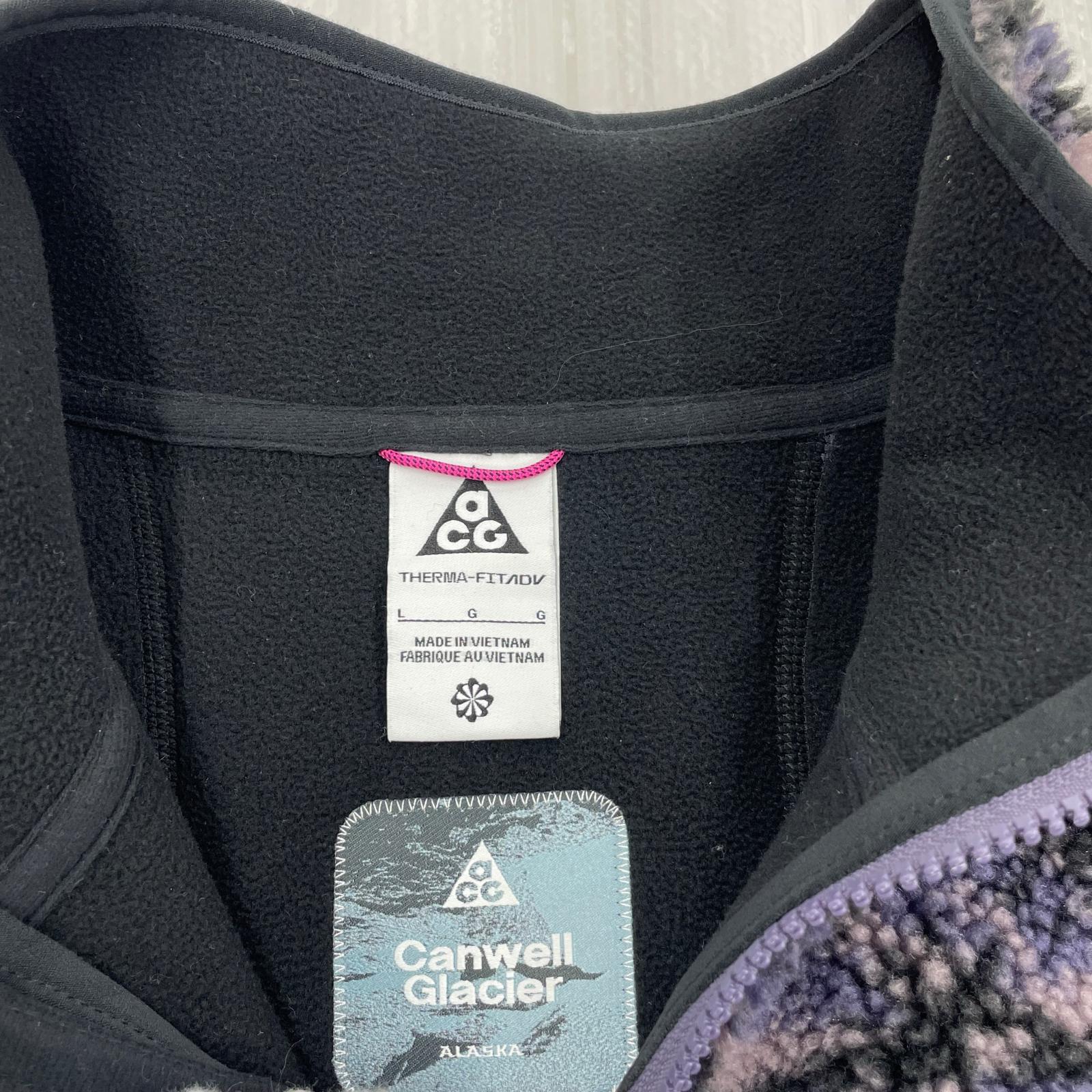 ジャケット ACG ハーフジップ ボアジャケット 総柄 紫 L L マルチカラー