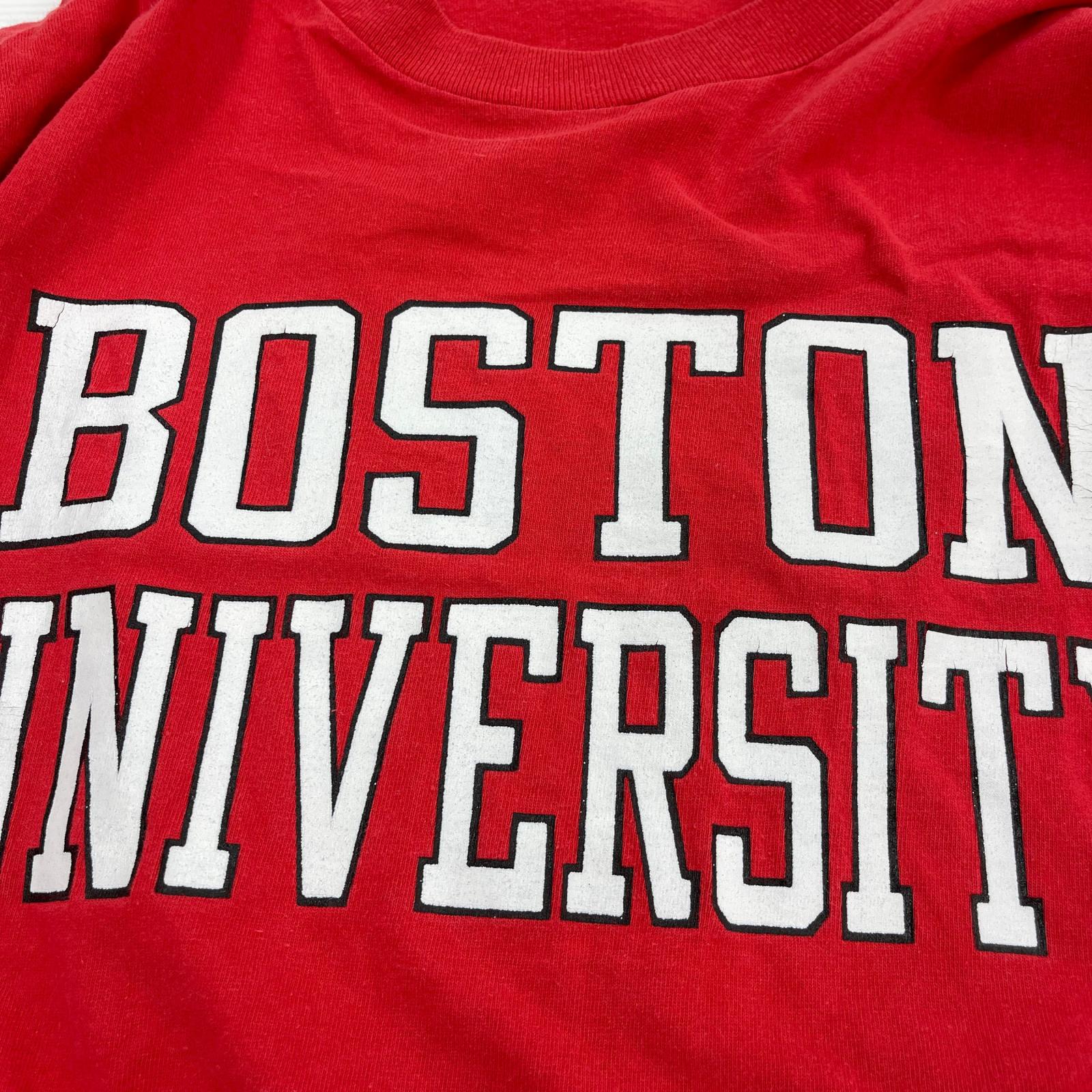 半袖Ｔシャツ USA製 BOSTON UNIVERSITY 赤(L) L レッド