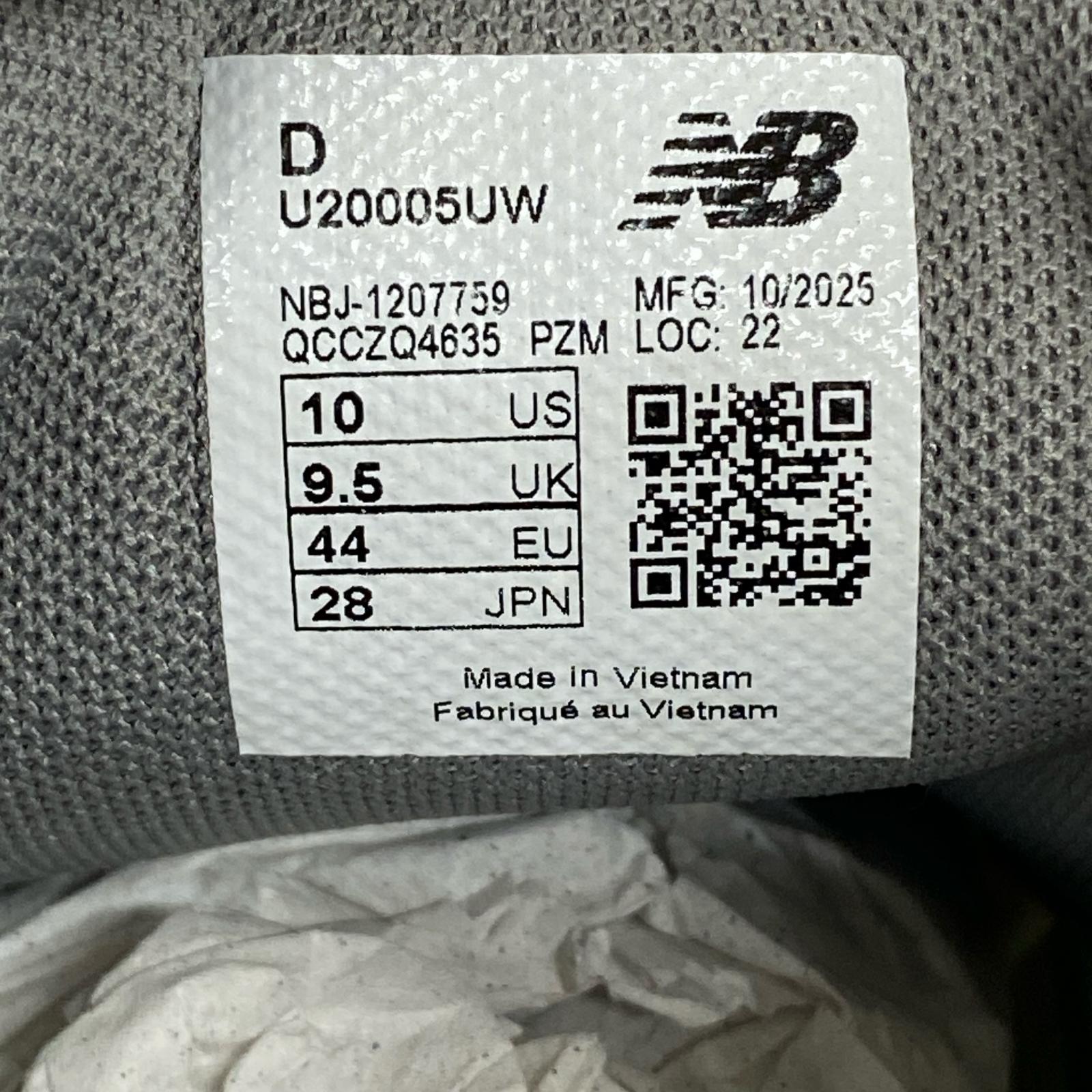 スニーカー U20005UW SILVER 28cm 28cm (US10 UK9 1/2 EU46) シルバー