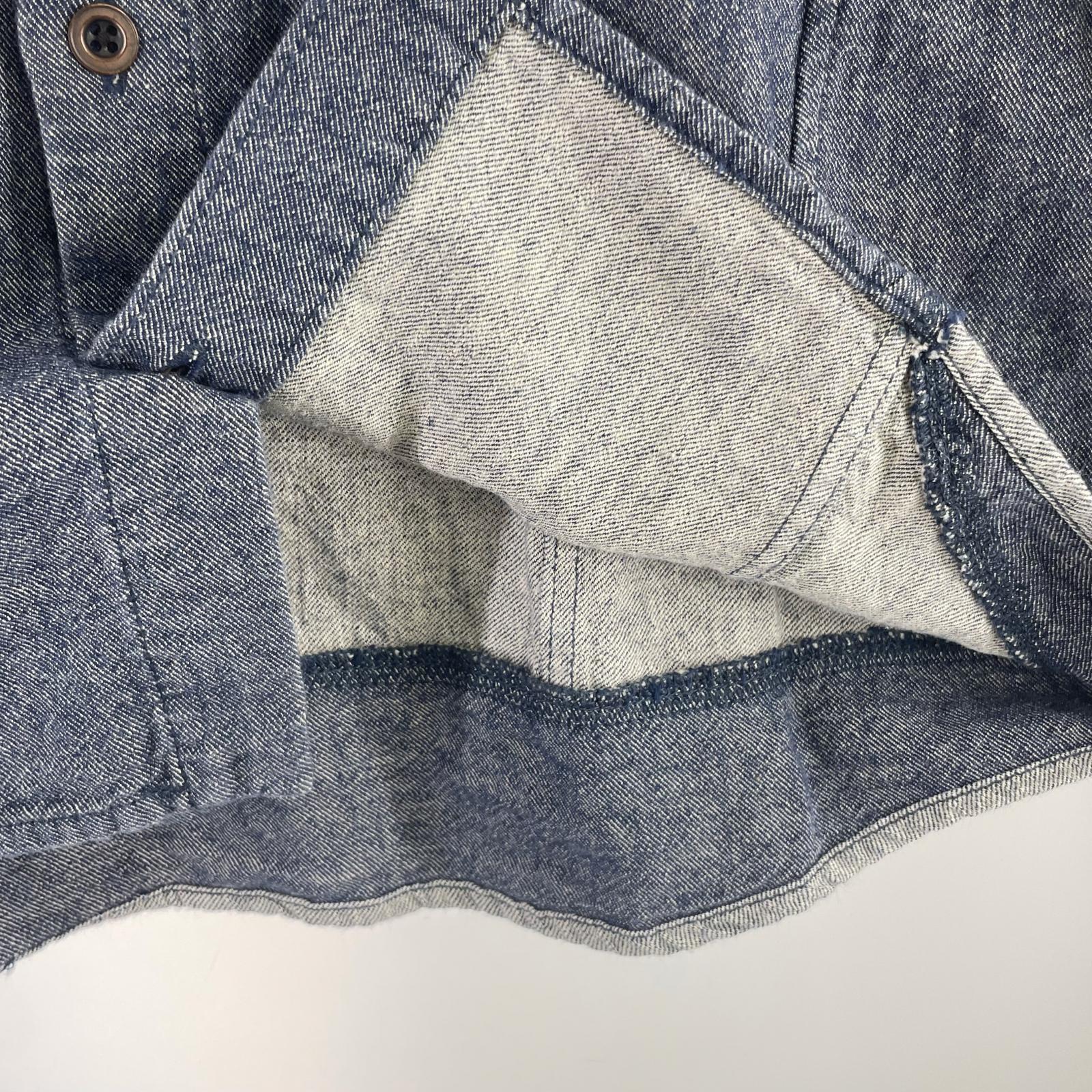 長袖シャツ MARITHE + FRANCOIS GIRBAUD パッチワークデザインシャツ L ブルー L ブルー