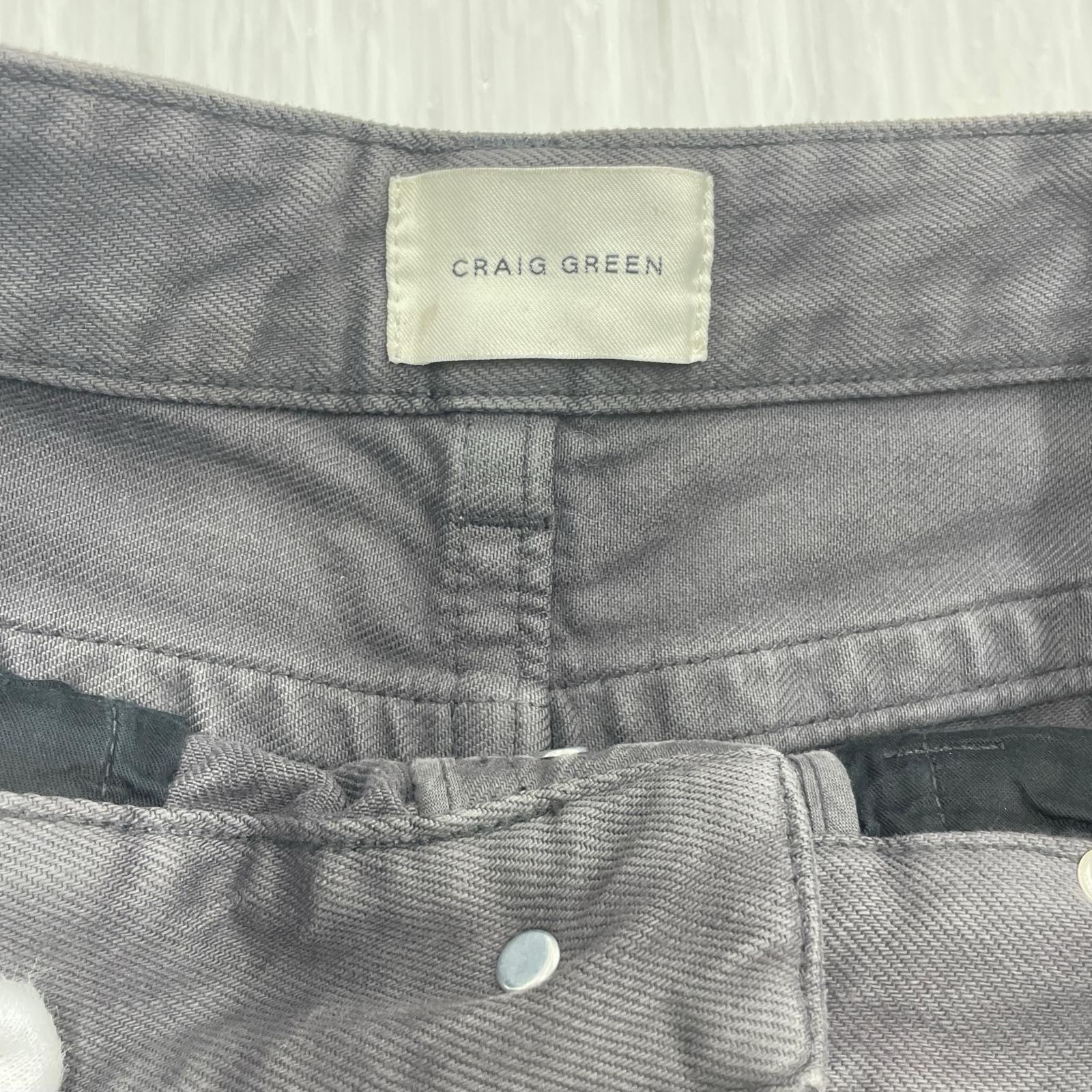 デニムパンツ CRAIG GREEN デザインブラックデニムパンツ M グレー M グレー