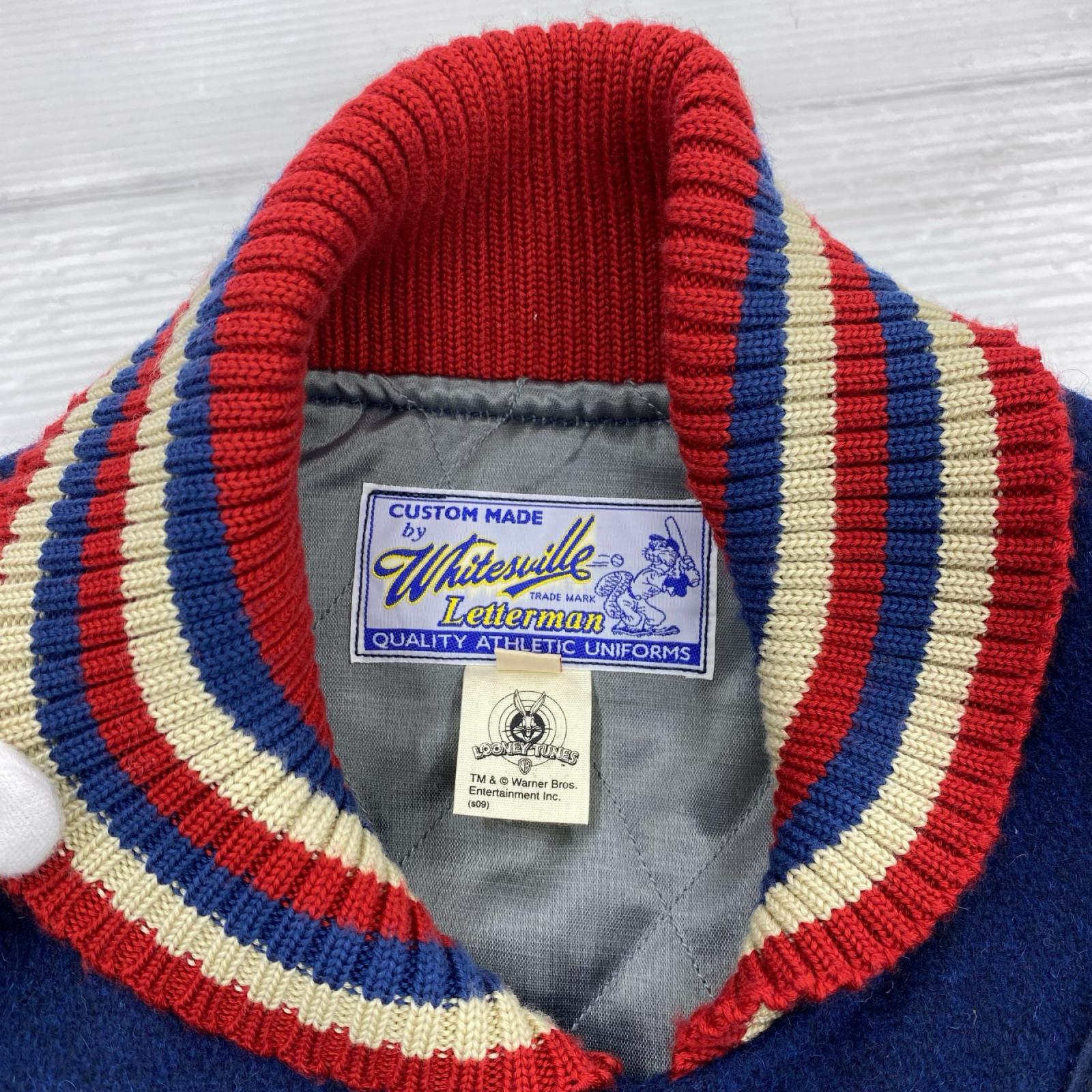 ブルゾン WHITESVILLE × LOONEY TUNES スタジャン 青 (40)