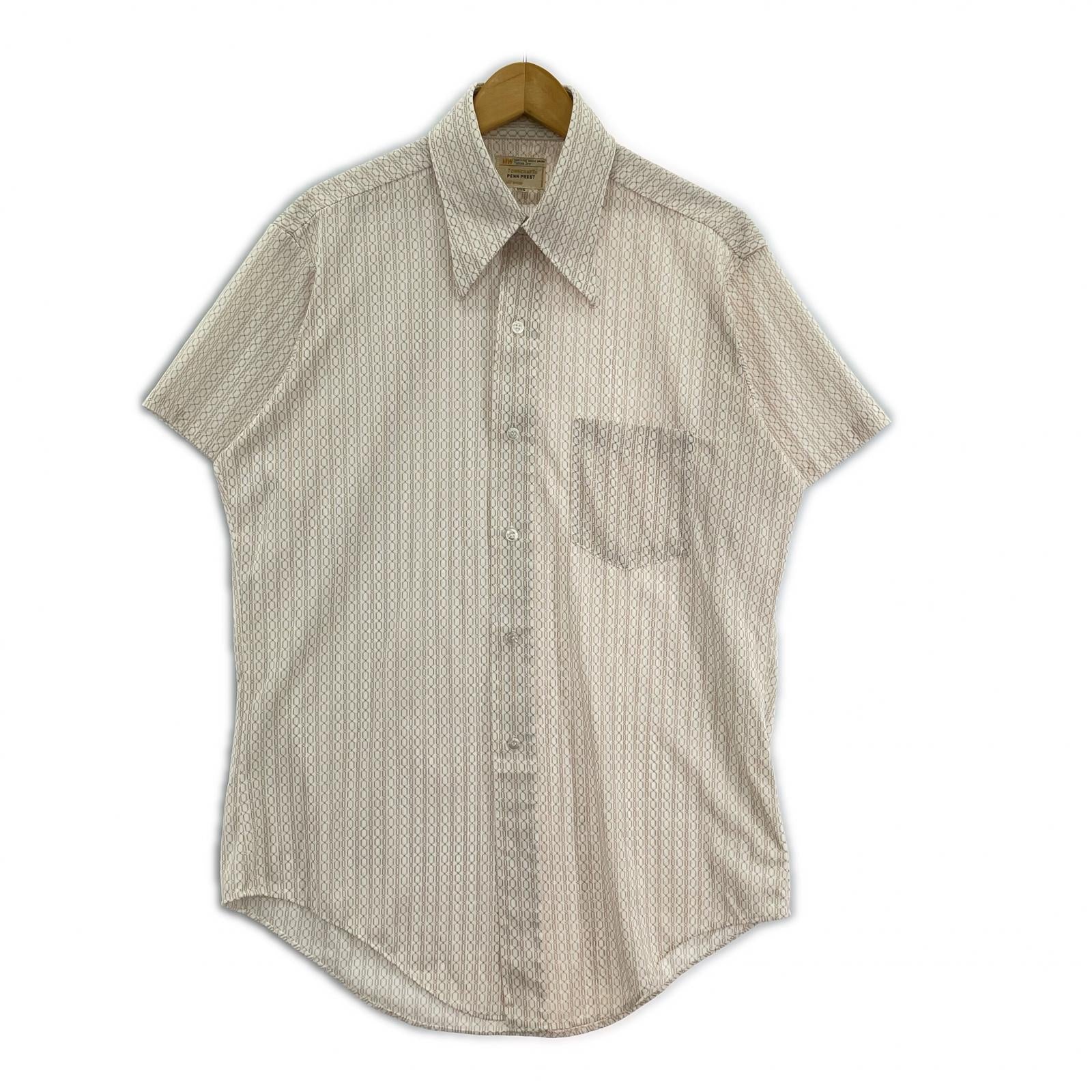 半袖シャツ TOWNCRAFT 総柄 S/Sシャツ (M) ベージュ