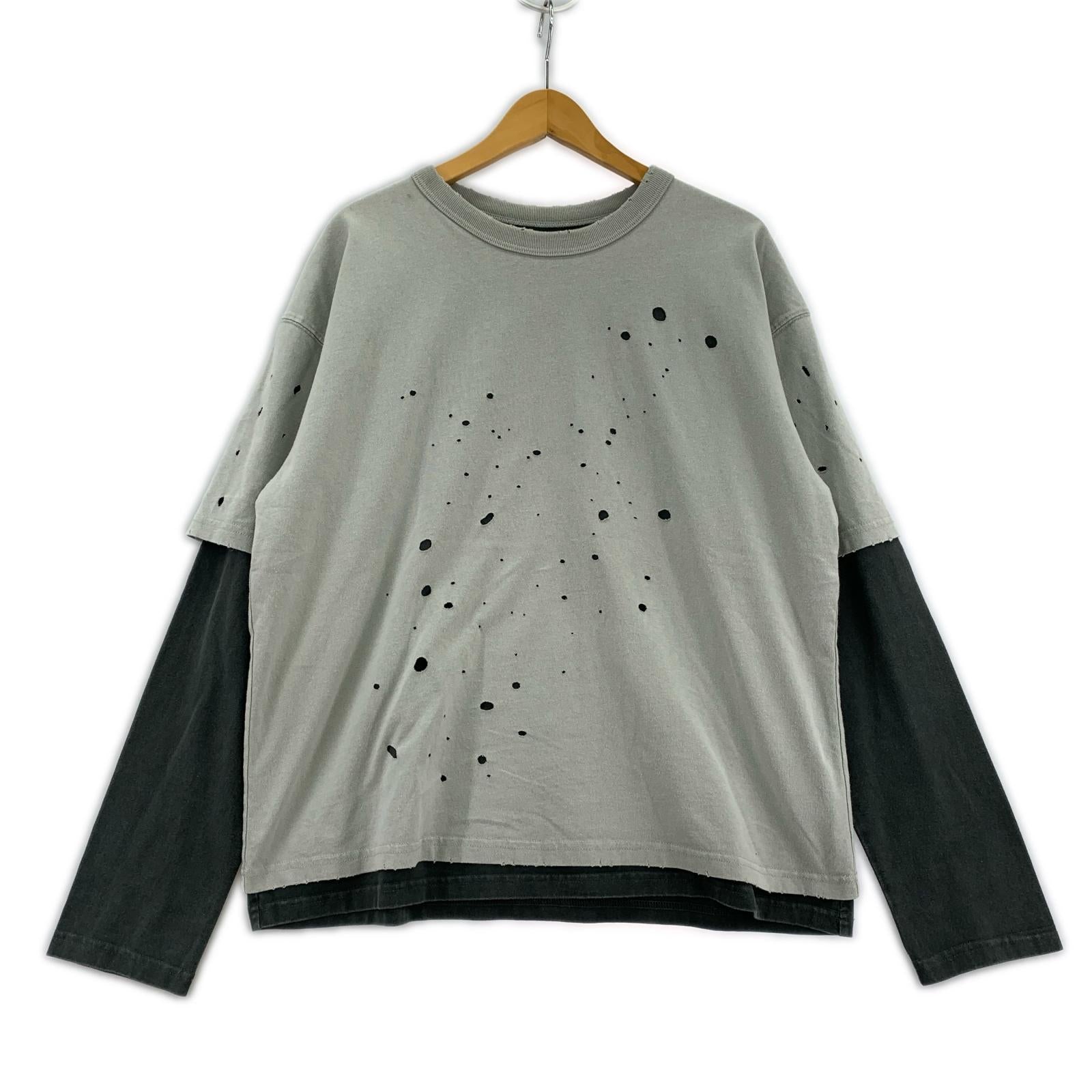 長袖Ｔシャツ Layered Damage Long Sleeve (M) M グレー