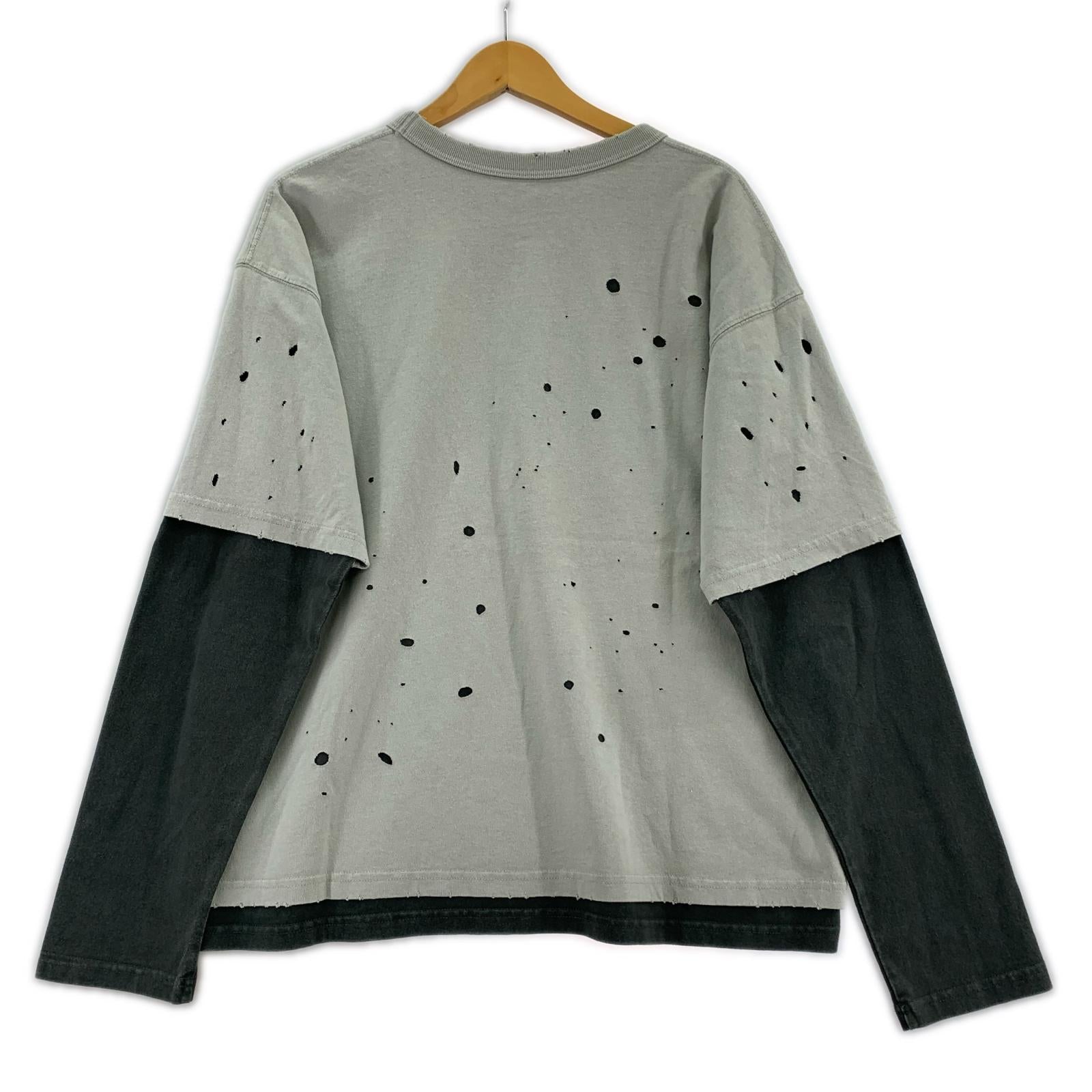 長袖Ｔシャツ Layered Damage Long Sleeve (M) M グレー