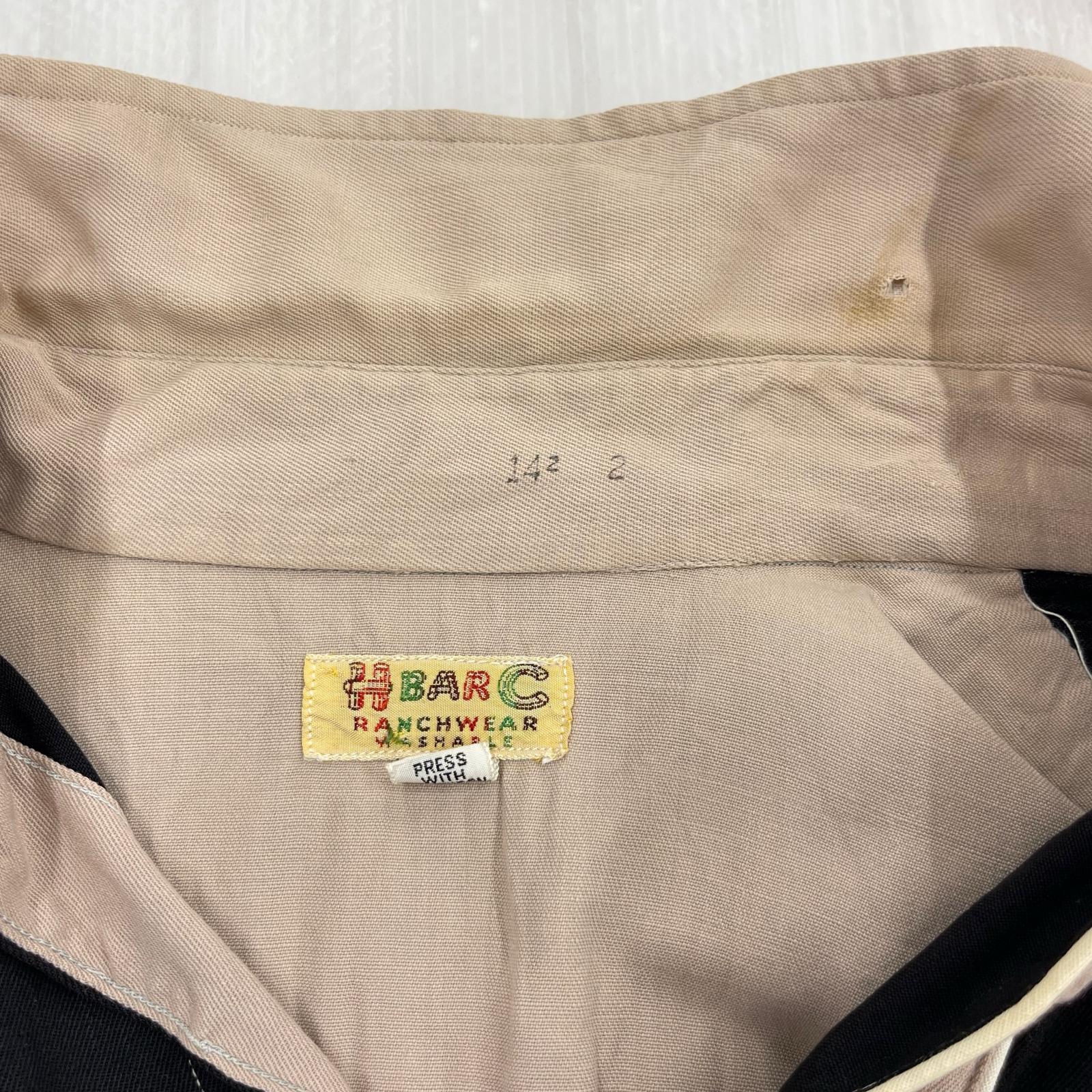 長袖シャツ 50s H BAR C レインボータグ ウエスタンシャツ ピンク