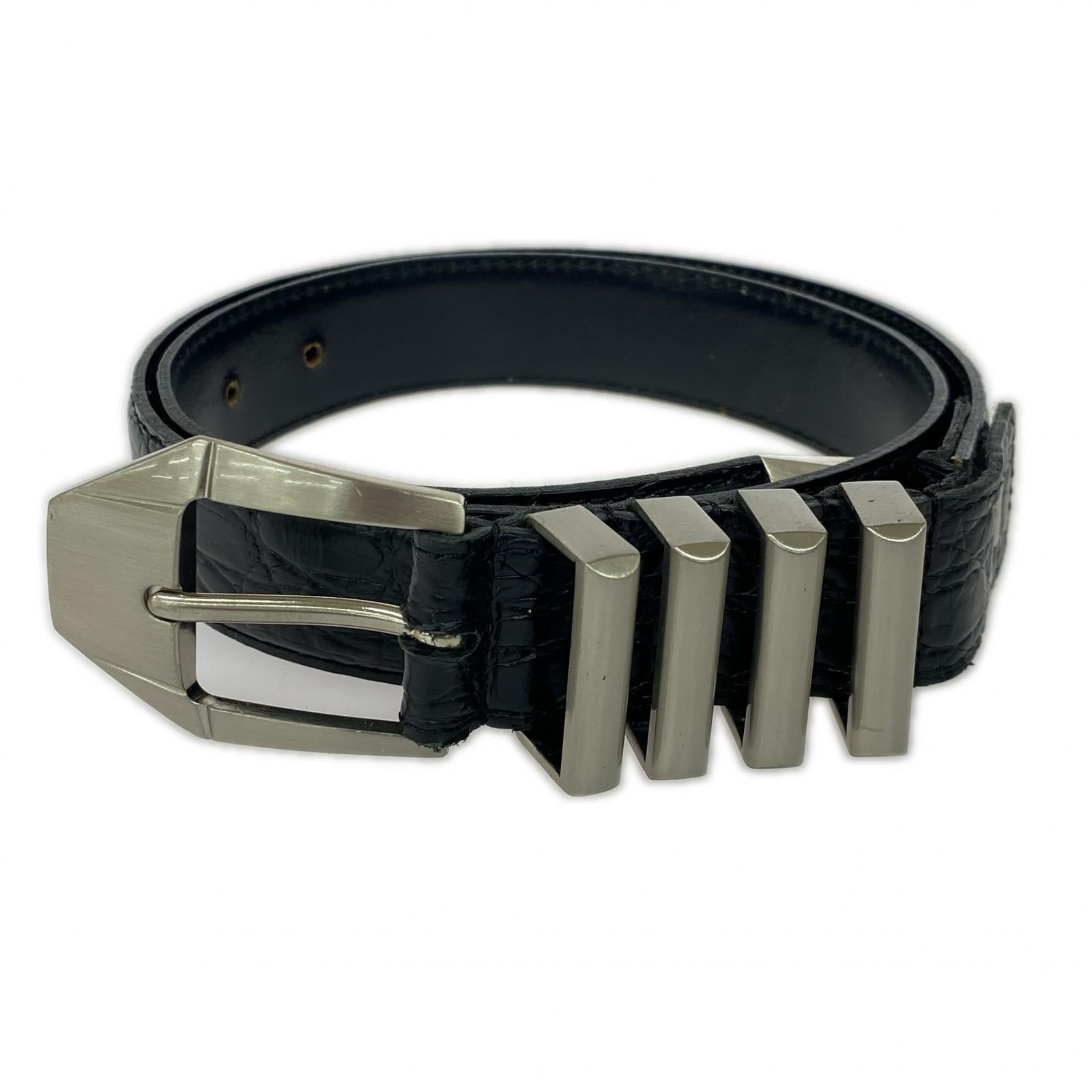 その他アクセサリー MedusaHead Buckle Belt クロコ型押し レザー ブラック ブラック