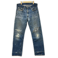 デニムパンツ 70s 505 66前期 襤褸 刻印5 42TALON ネイビー
