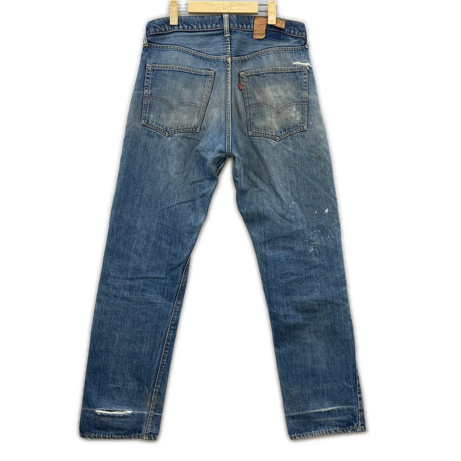 デニムパンツ 70s 505 66前期 襤褸 刻印5 42TALON ネイビー