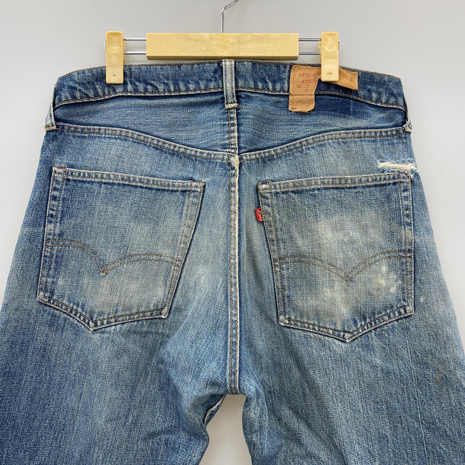 デニムパンツ 70s 505 66前期 襤褸 刻印5 42TALON ネイビー