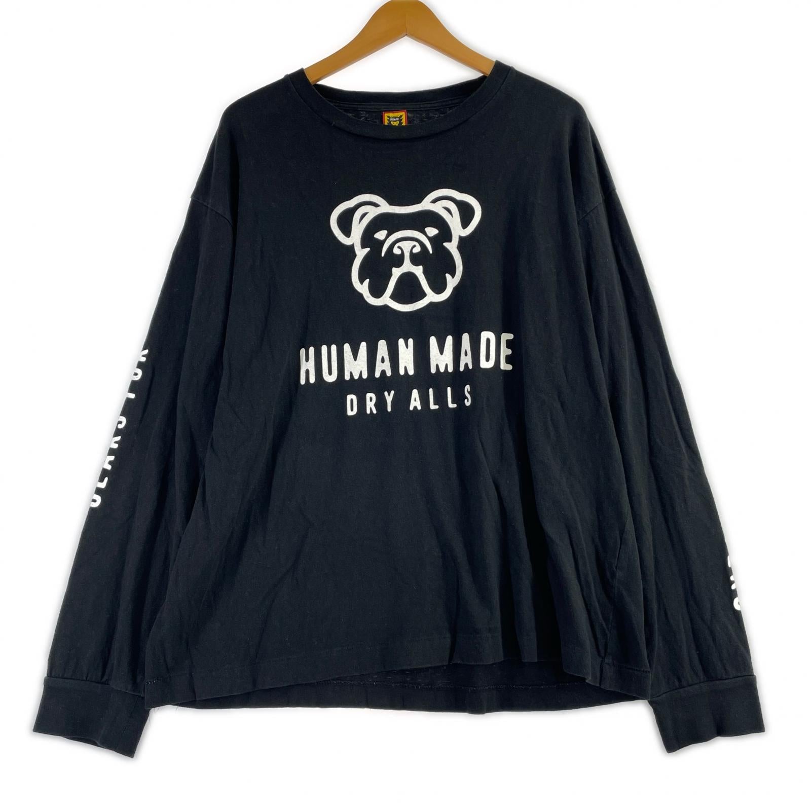 長袖Ｔシャツ ブルドッグプリント XL LL ブラック