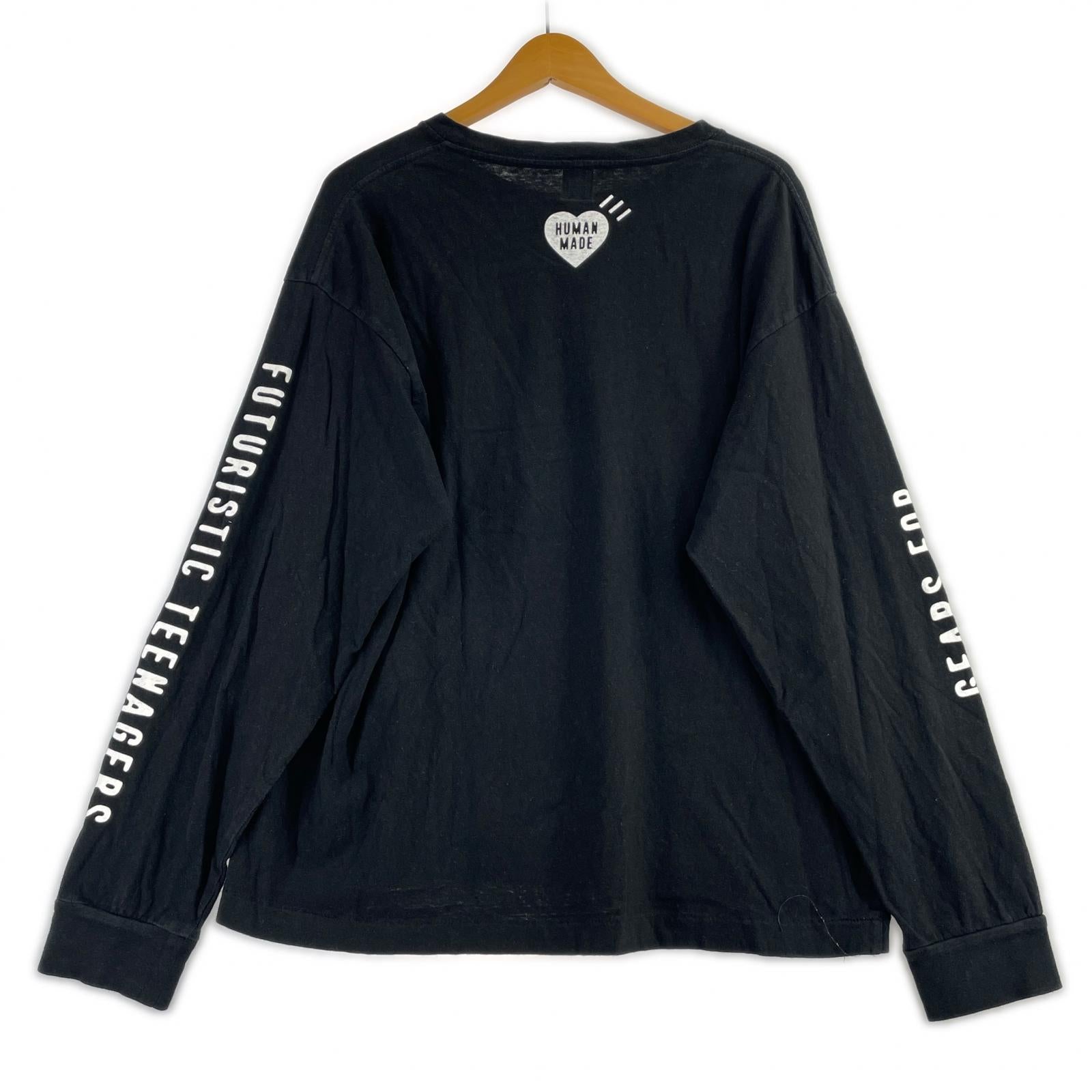 長袖Ｔシャツ ブルドッグプリント XL LL ブラック