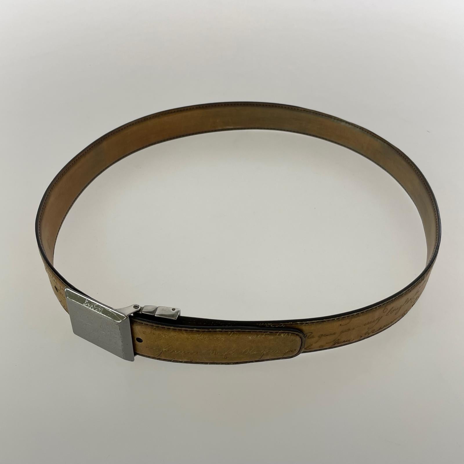 その他アクセサリー BERLUTI/INCISIONE/スクエアバックルベルト ブラウン