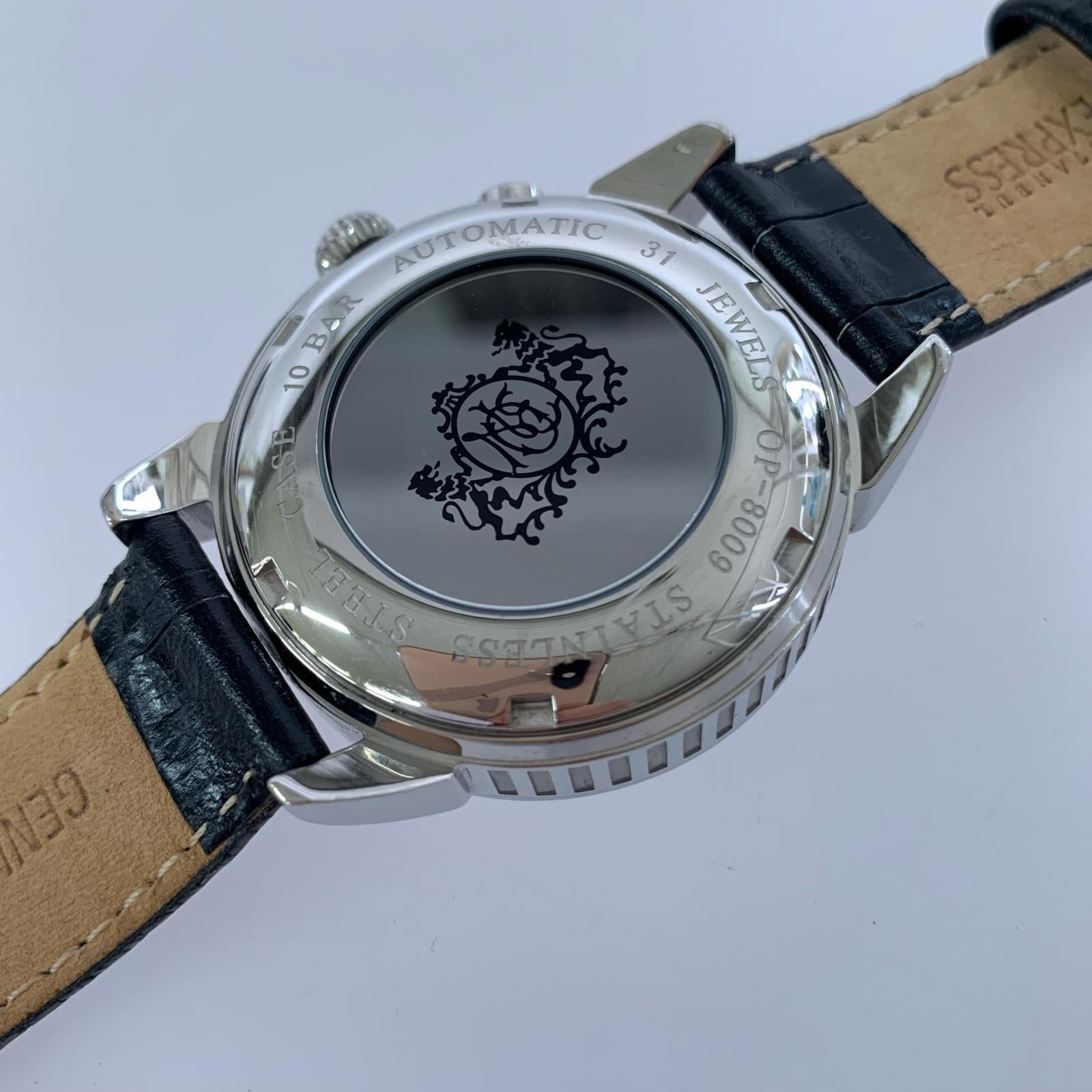 腕時計 op8009 レザーベルト ホワイト