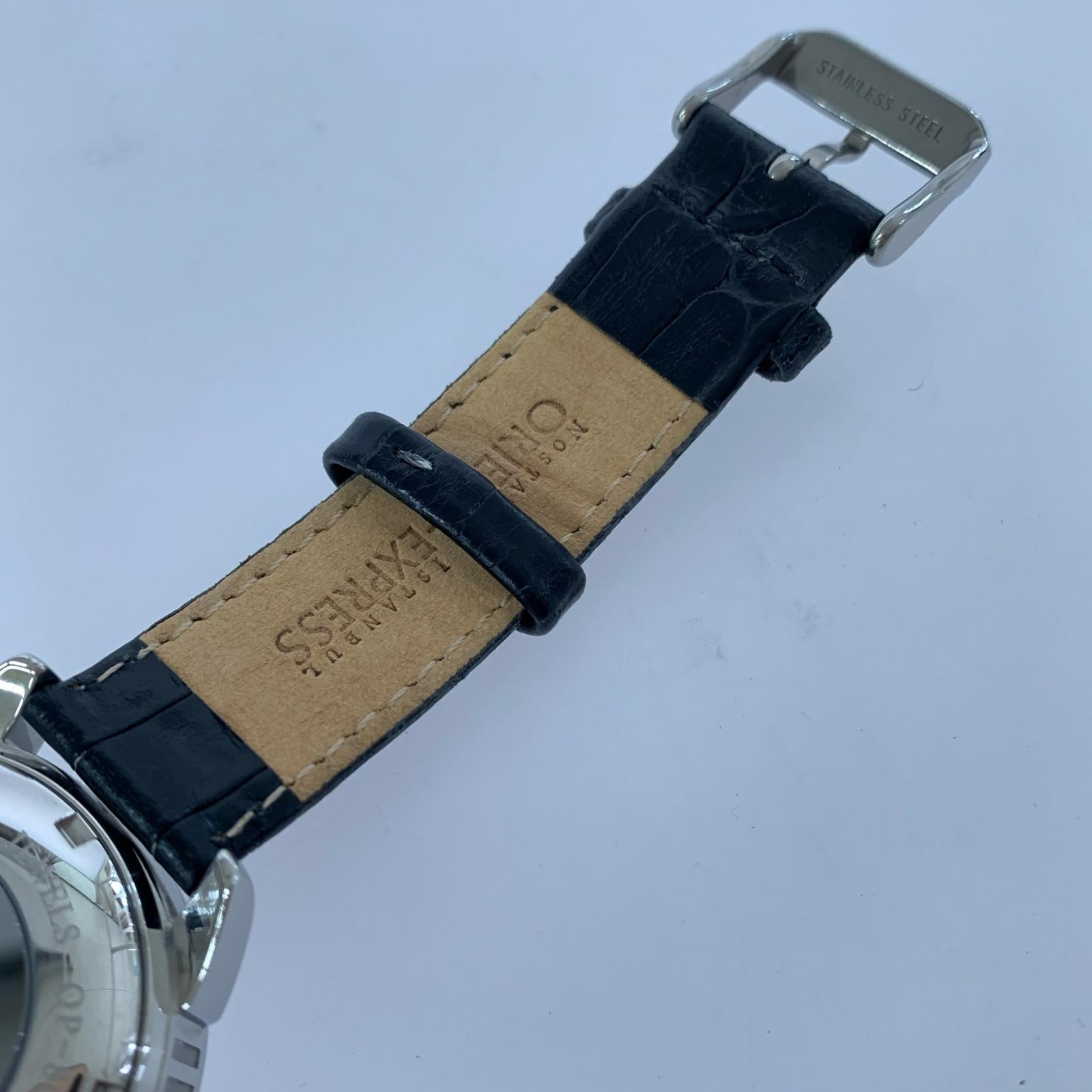 腕時計 op8009 レザーベルト ホワイト