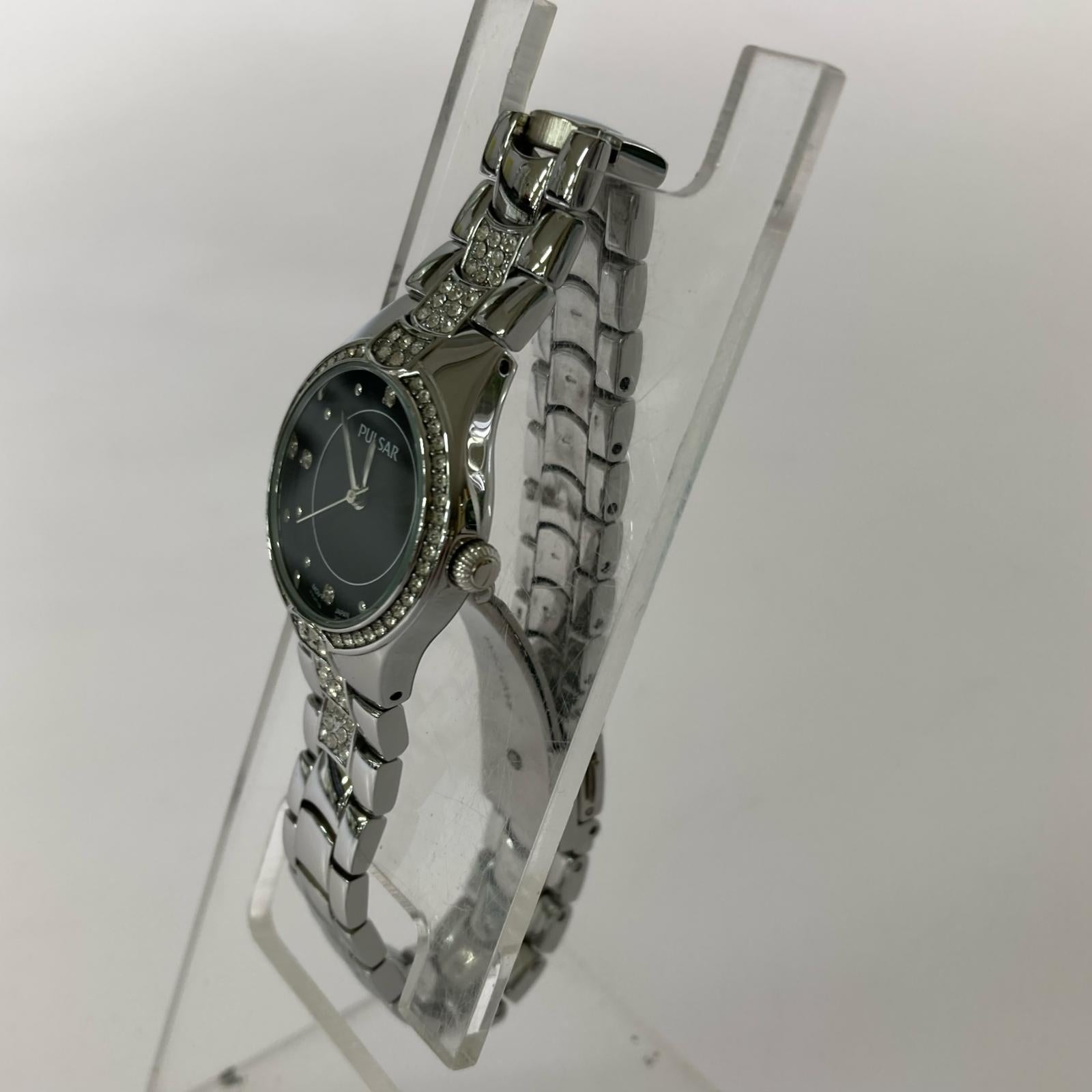 腕時計 pulsar 石付き シルバー