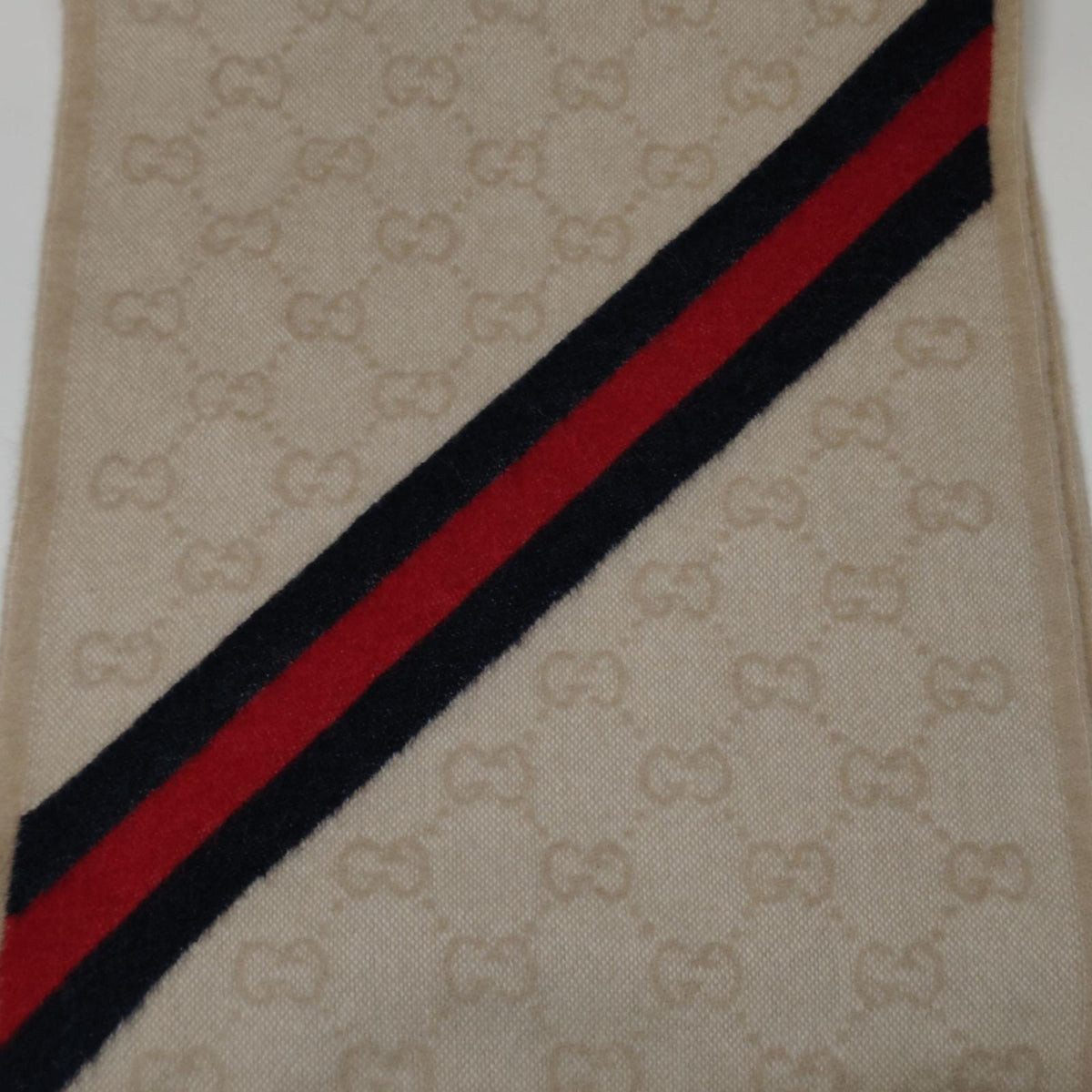 GUCCI マフラー 570603 3GB18 アルパカ混 ウールフリンジマフラー GG柄