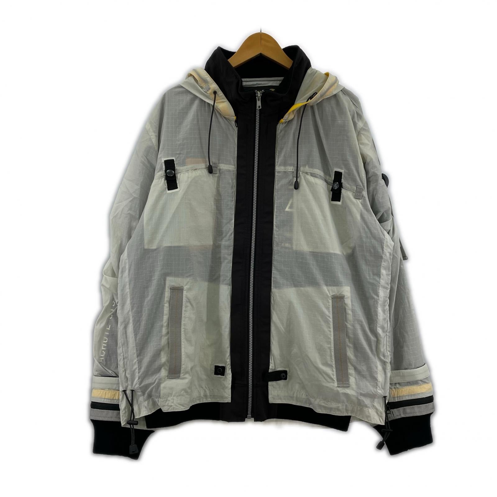 ミリタリージャケット COMBINATION SEE THROUGH JACKET ホワイト
